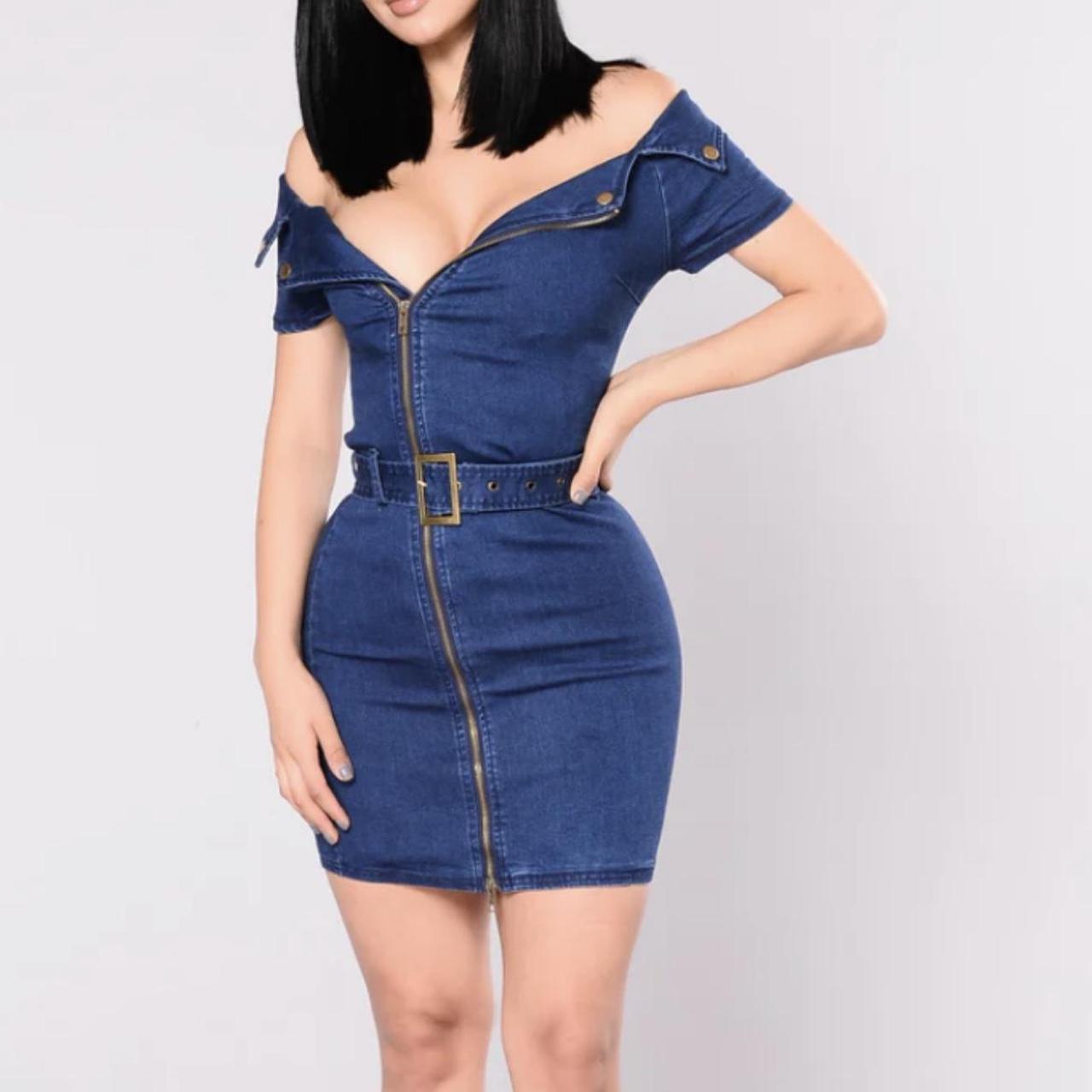 Fashion nova denim clearance dress