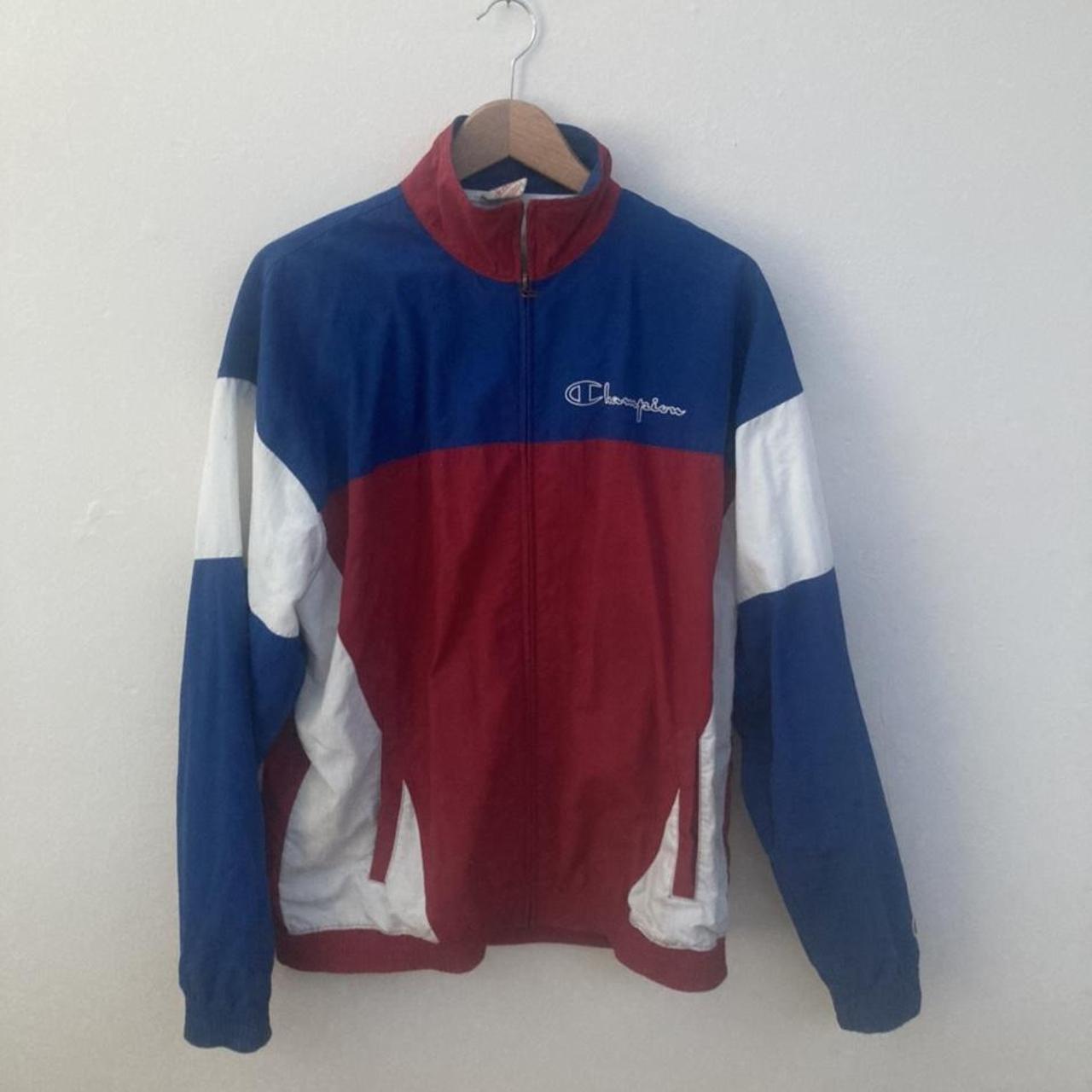 Champion Men's Blue and Red Jacket | Depop