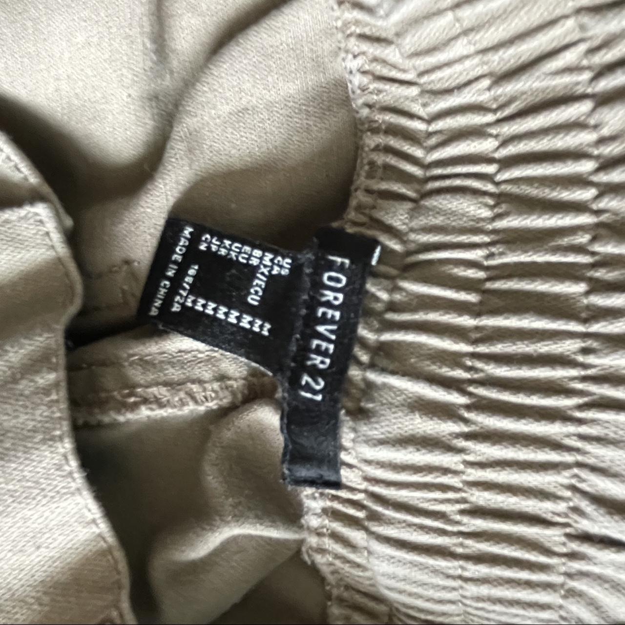 khaki beige forever 21 cargo pants with belt chain... Depop