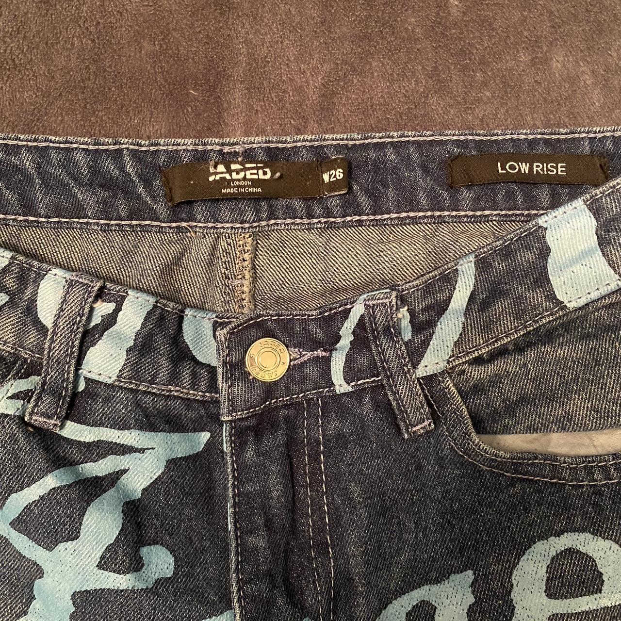 swag y2k distressed cross pattern jeans by JADED - Depop