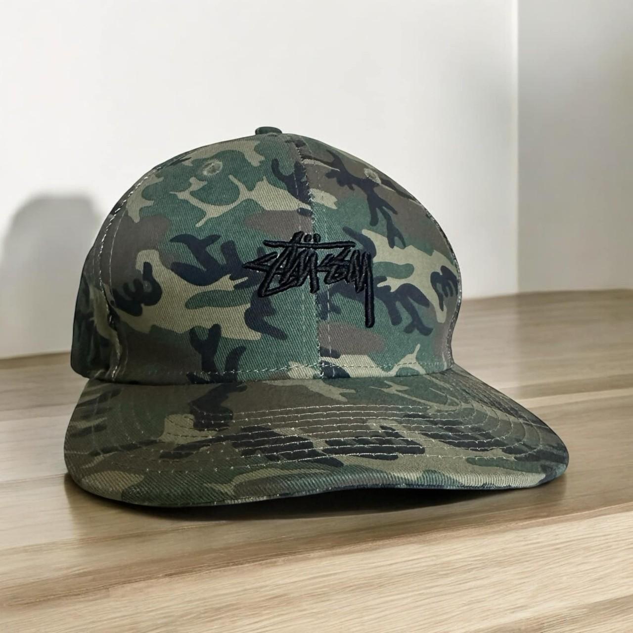 Rare grail Stussy Camo Y2K Snapback Cap Graffiti. Depop