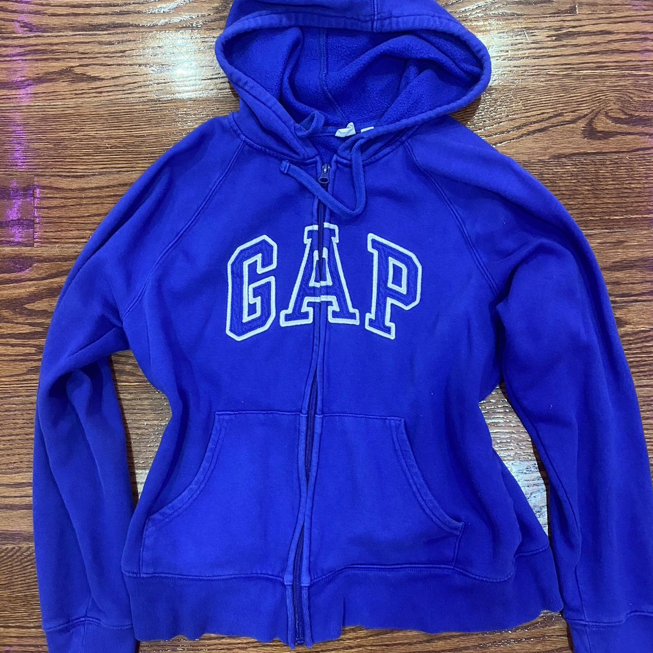 Royal Blue Gap zip up hoodie Medium worn a couple of... - Depop