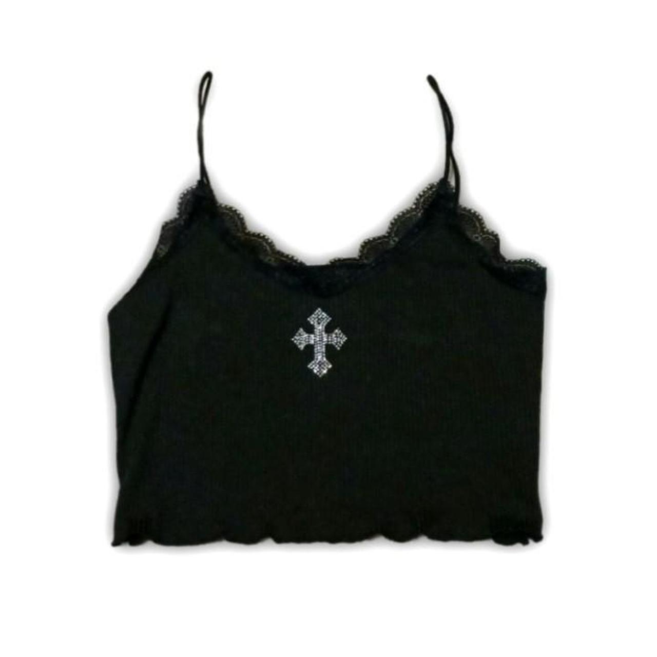 Gothic cross crop top 💀🖤 Size: M #Gothic #emo... - Depop