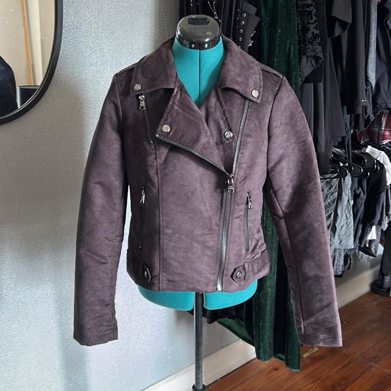 Steve Madden Deep purple suede jacket with zip close... - Depop