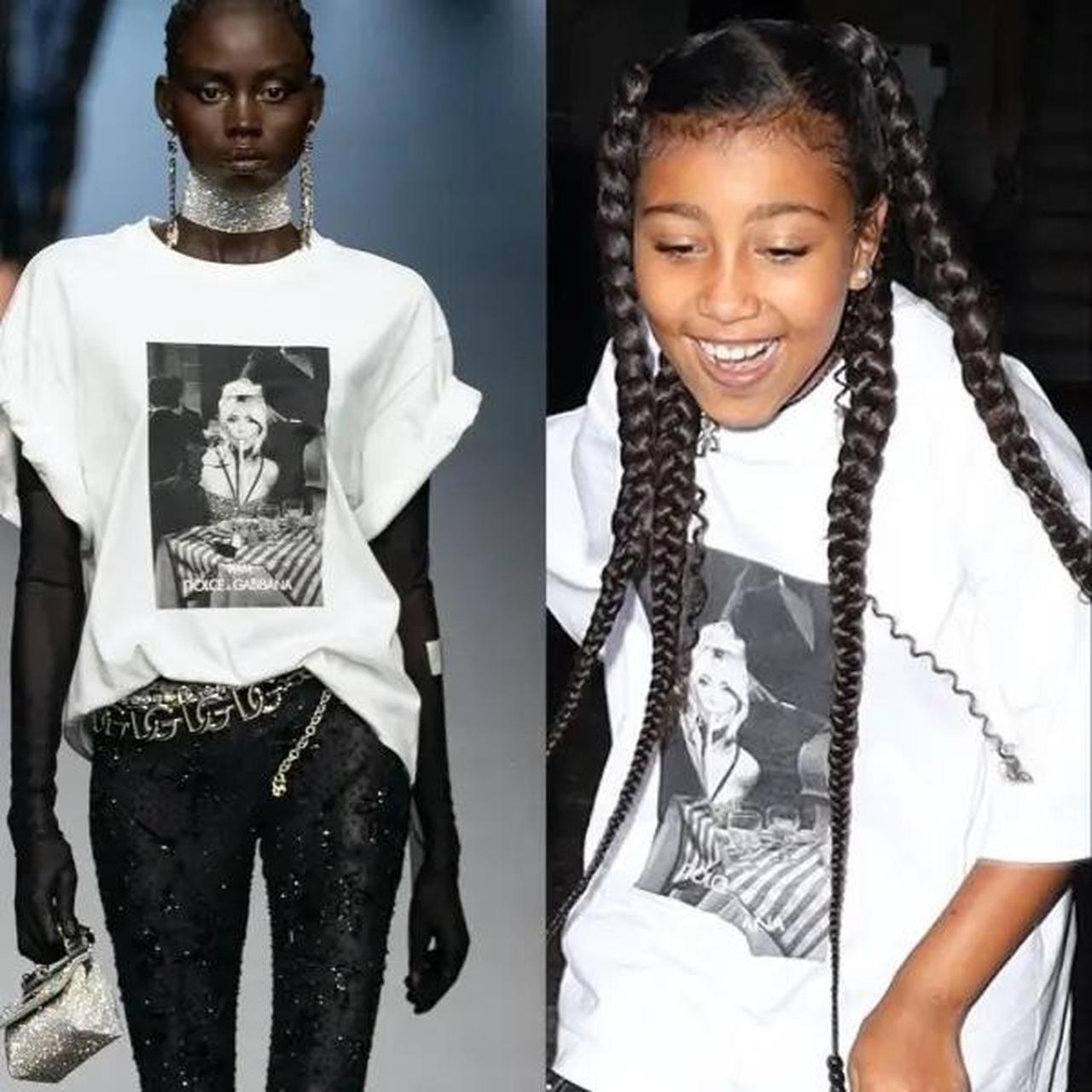 DOLCE & GABBANA Kim Kardashian コラボグラフィックTシャツ Dolce & Gabbana Ciao, Kim Pizza-Print T-Shirt - White