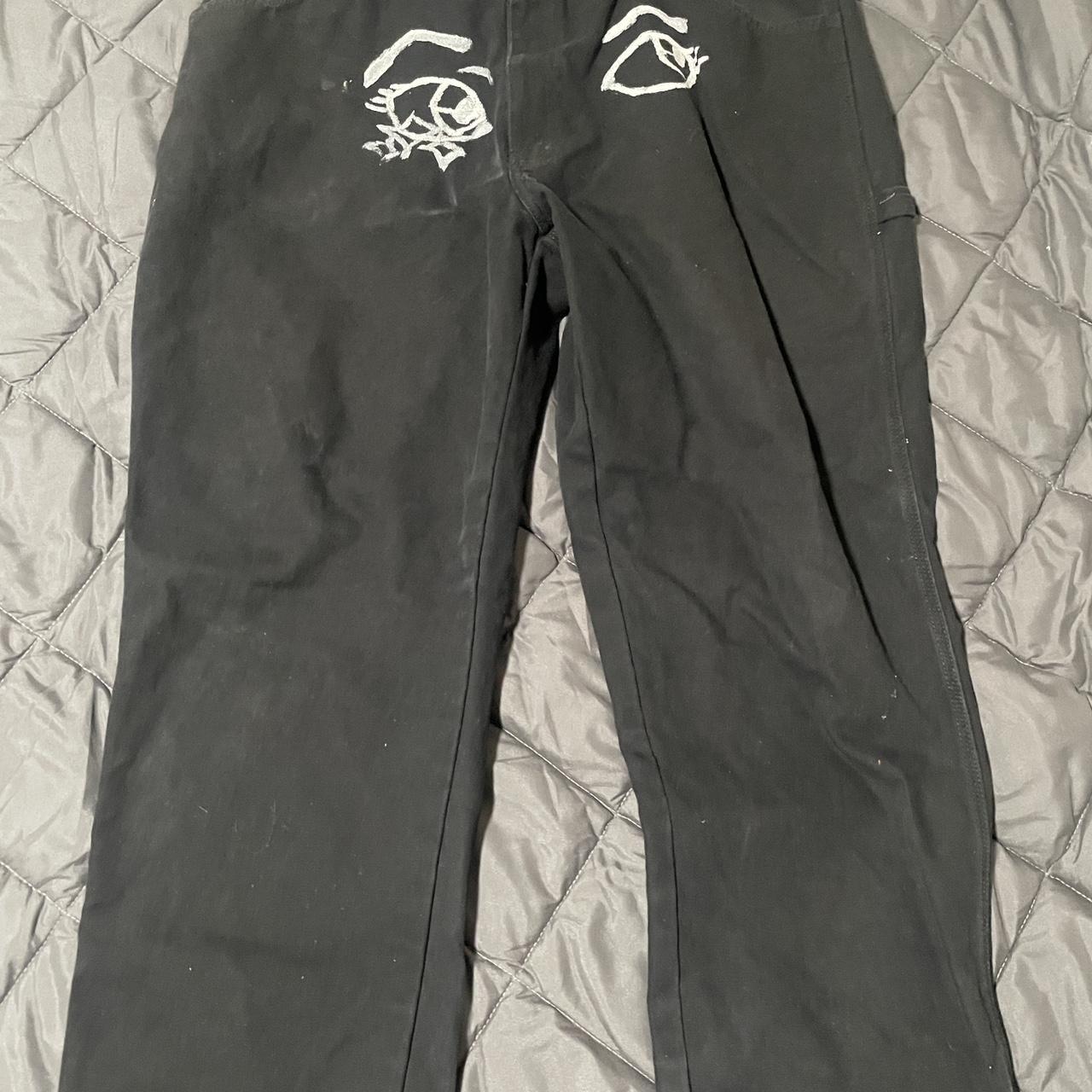 Dickies Men's Black and White Jeans | Depop