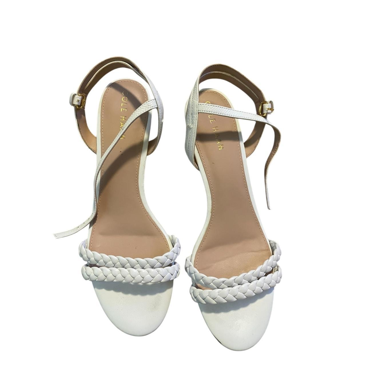 COLE HAAN Alyse White Braided Leather Sandals Depop