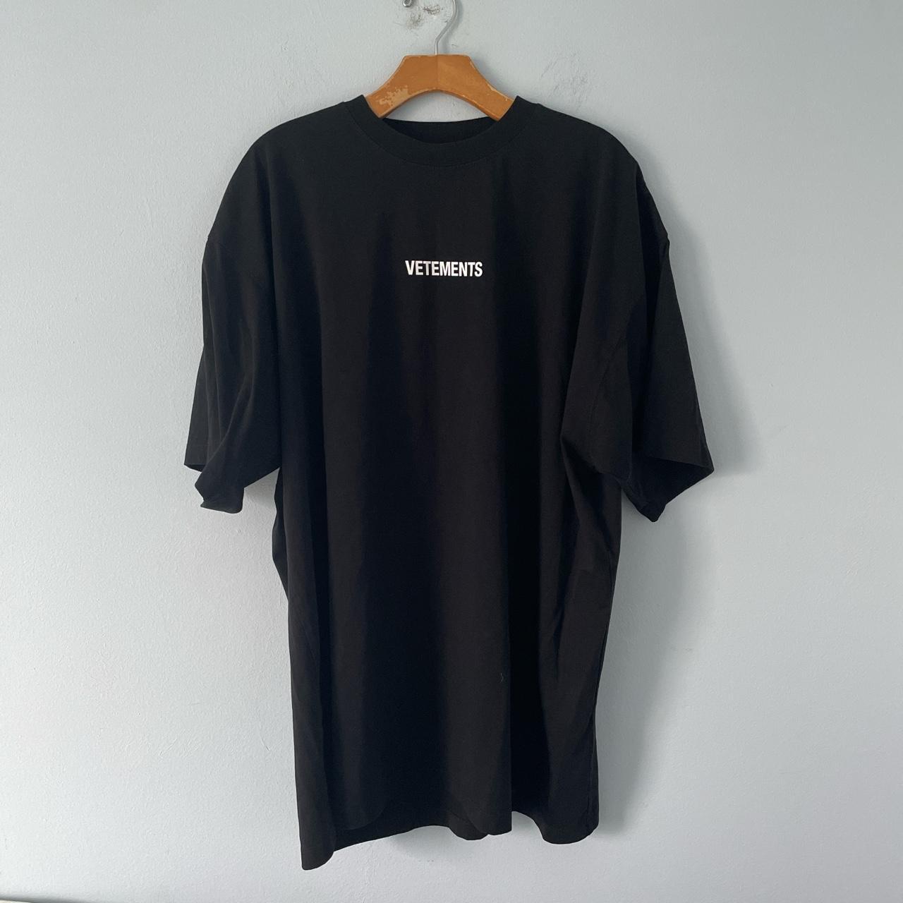 Vetements black tshirt In mint condition. Unisex... - Depop