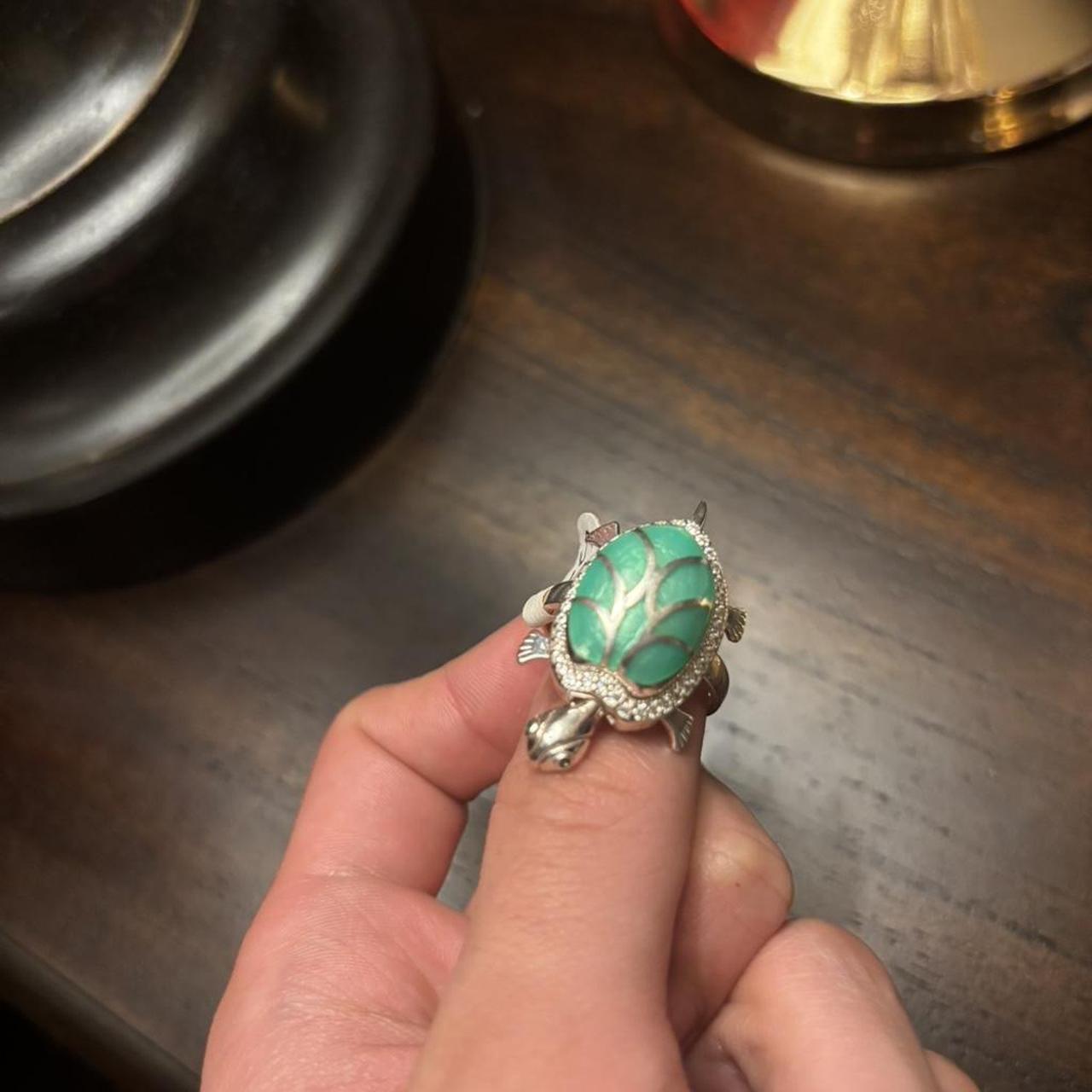 Women's Ring - Silver/Multi – Silver Turtle ring … - image 2