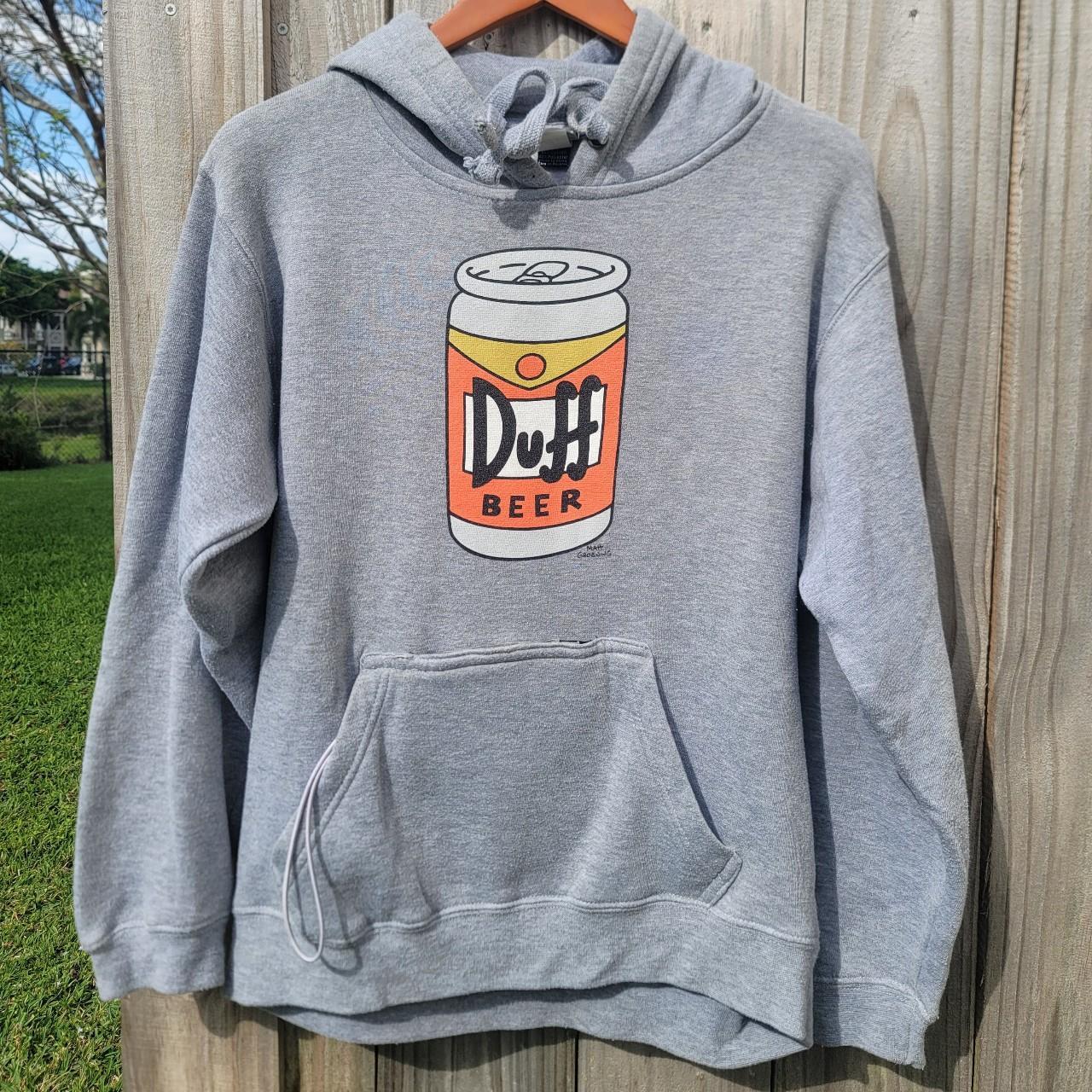 Duff beer hoodie with beer holder best sale