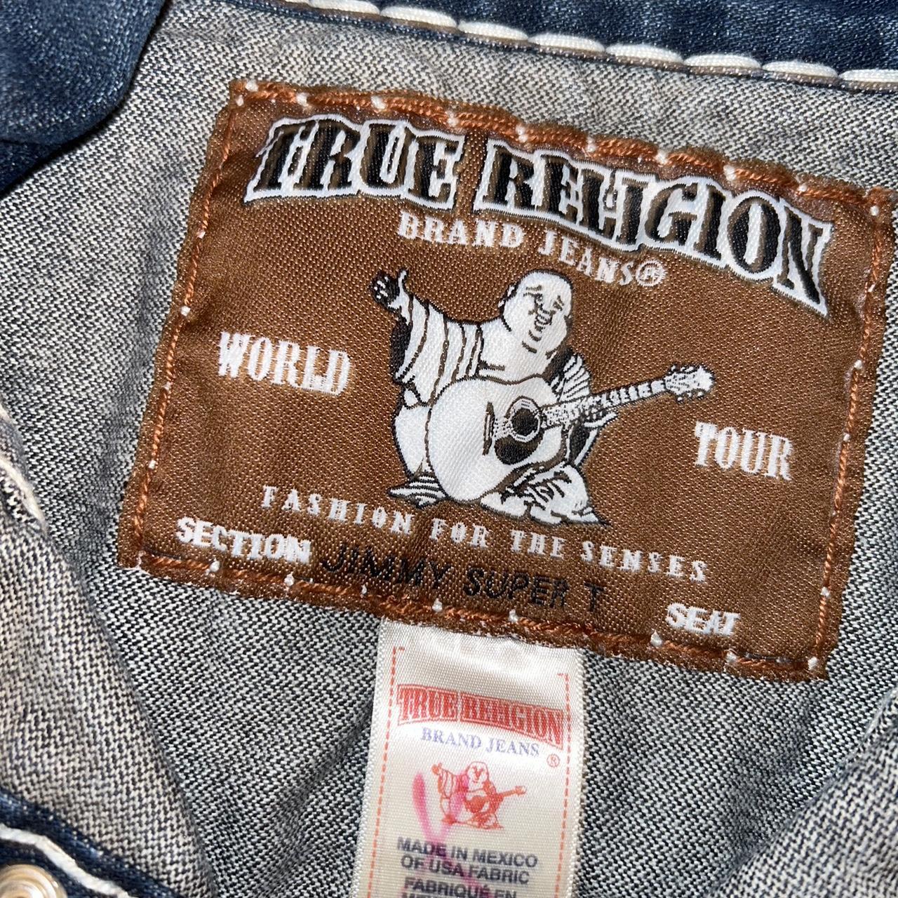 . Crazy thick stitch true religion denim jacket. Pit... - Depop