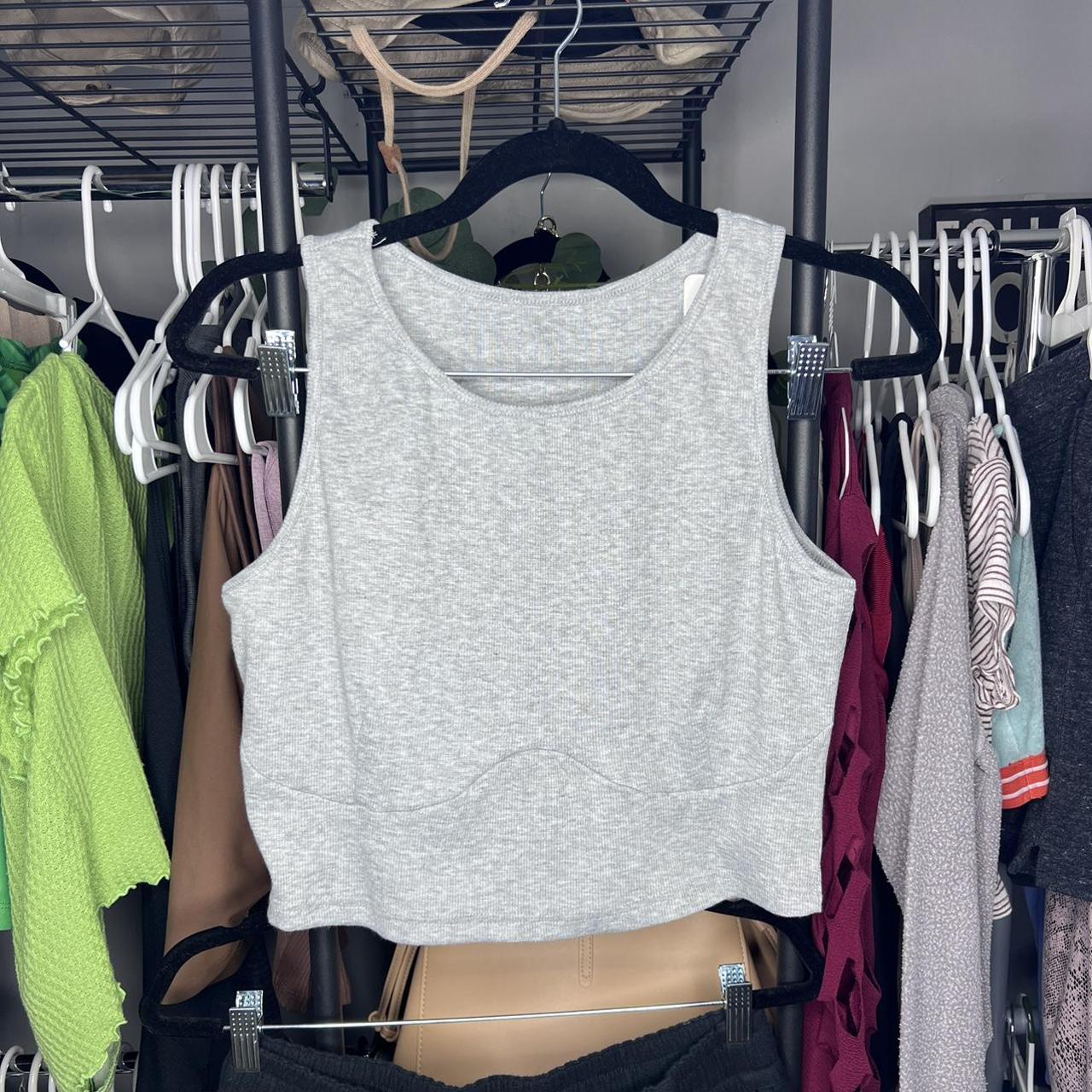 Blush Mark Women's Grey Croptop Depop