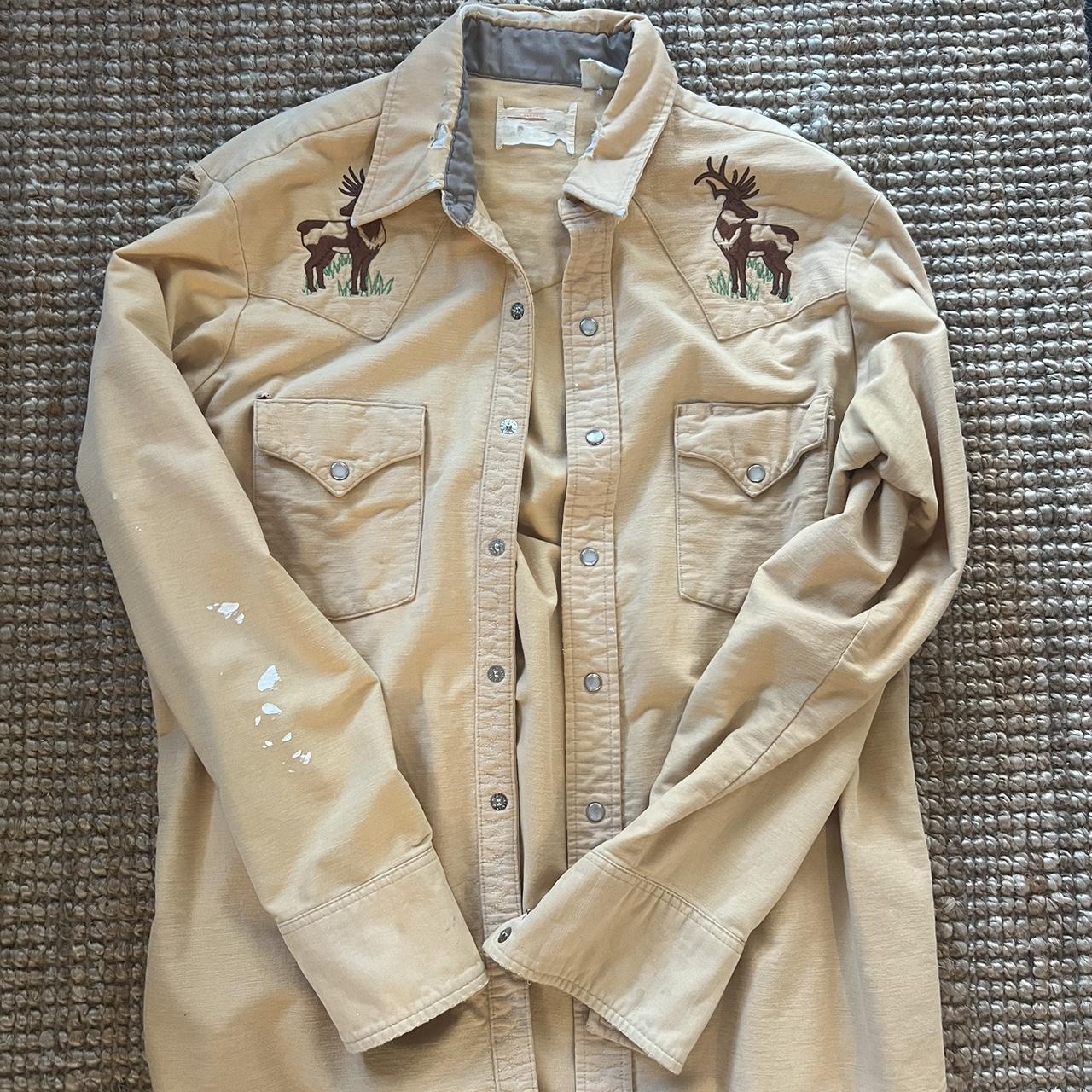 Vintage cowboy style button up Some distressing and... - Depop