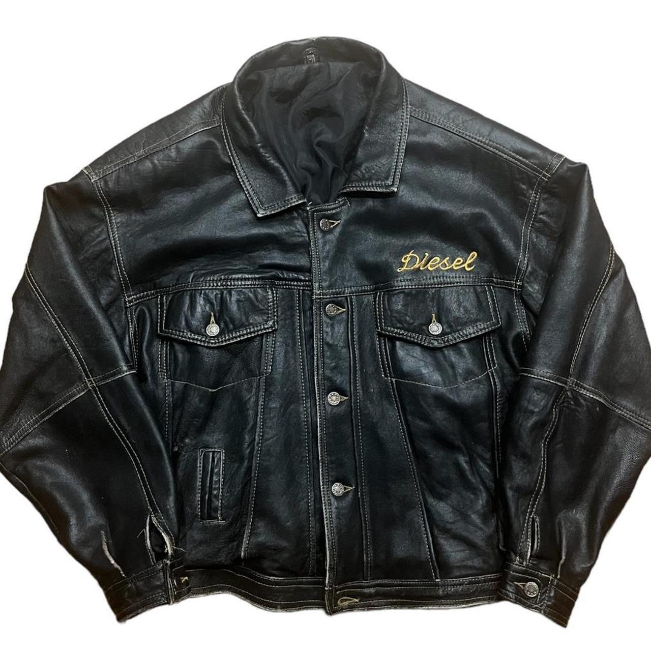 Vintage Leather Jacket for Men | Men's Y2K 90s Zip up Jacket