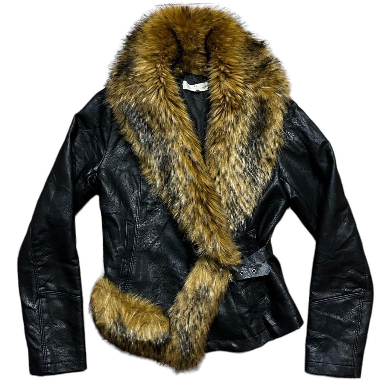 vintage archive fur leather jacket 00s archive goa fur