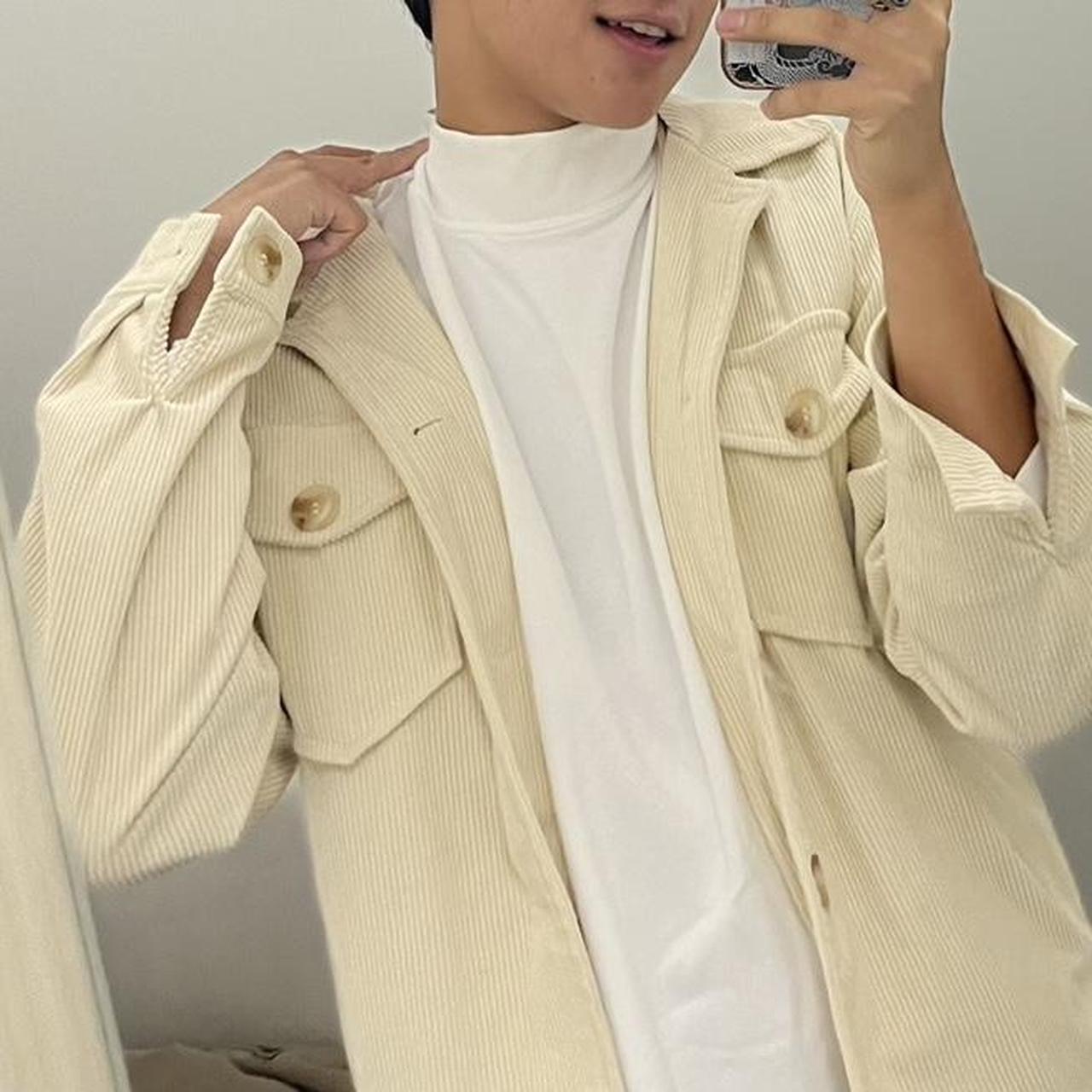 Beige Corduroy Jacket Fits Size M/ Small. Very good... - Depop