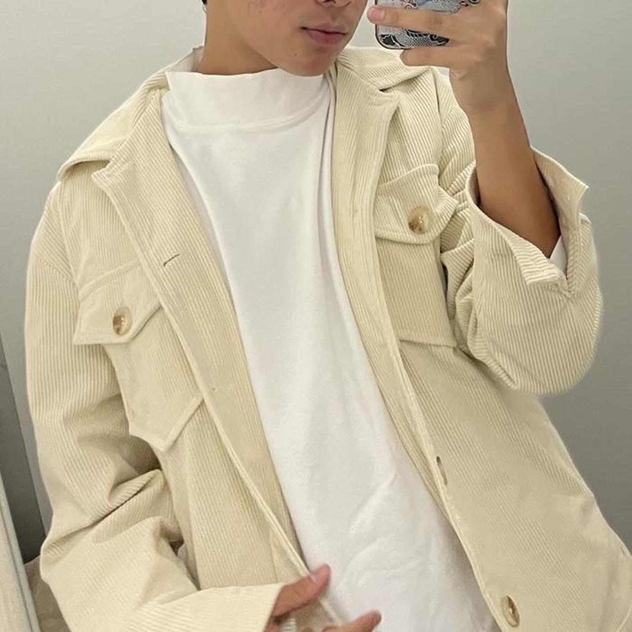 Beige Corduroy Jacket Fits Size M/ Small. Very good... - Depop