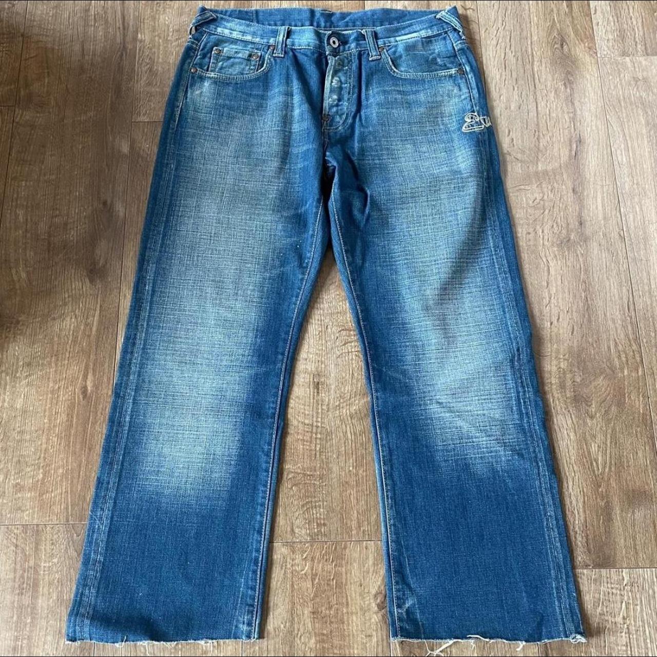 Original Evisu jeans 34” waist, approx 29”... - Depop