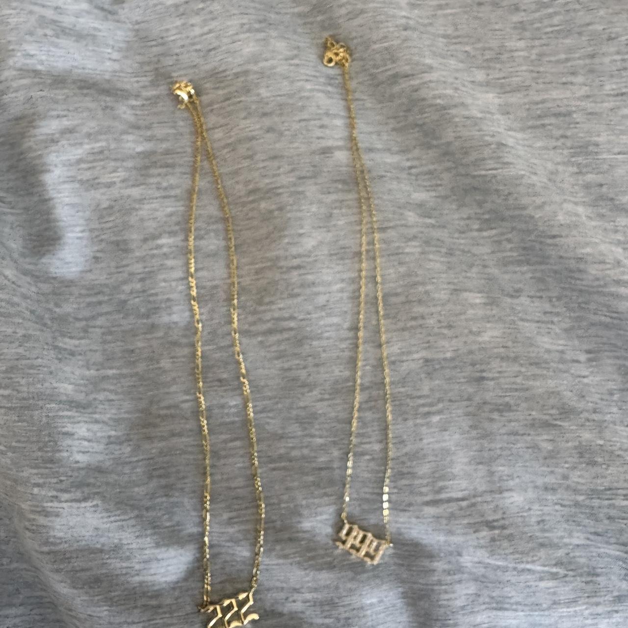 Women's Necklace - Gold – Two angle number necklace
