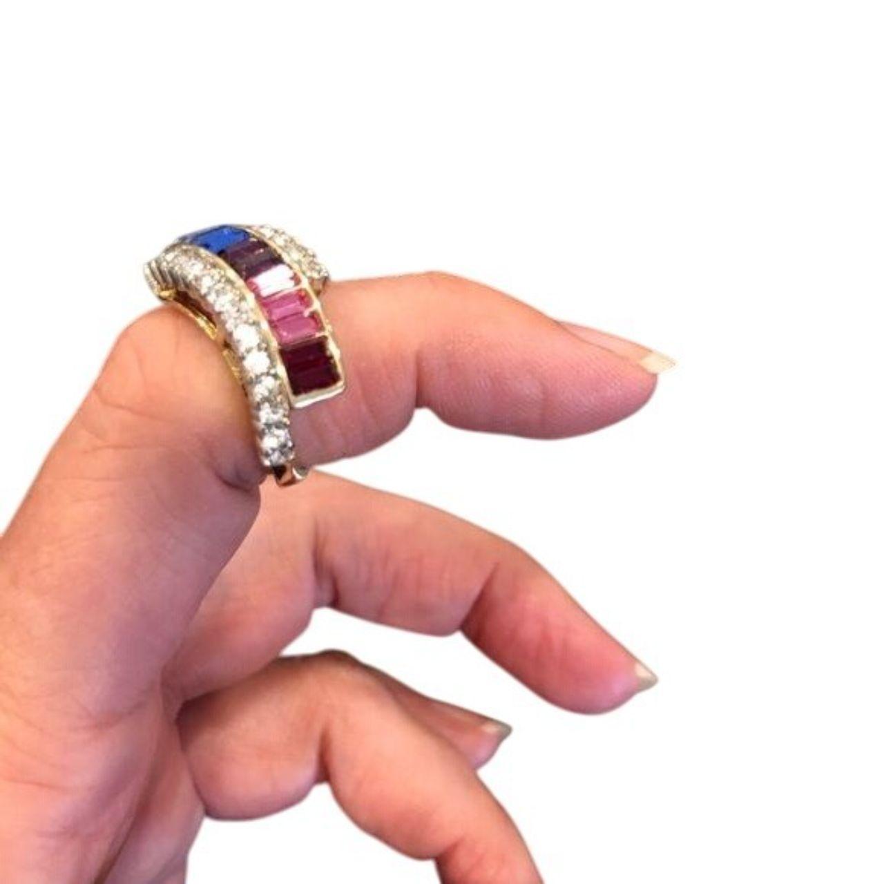 Women's Ring - Multi/Silver – Multicolor Gemstone… - image 3