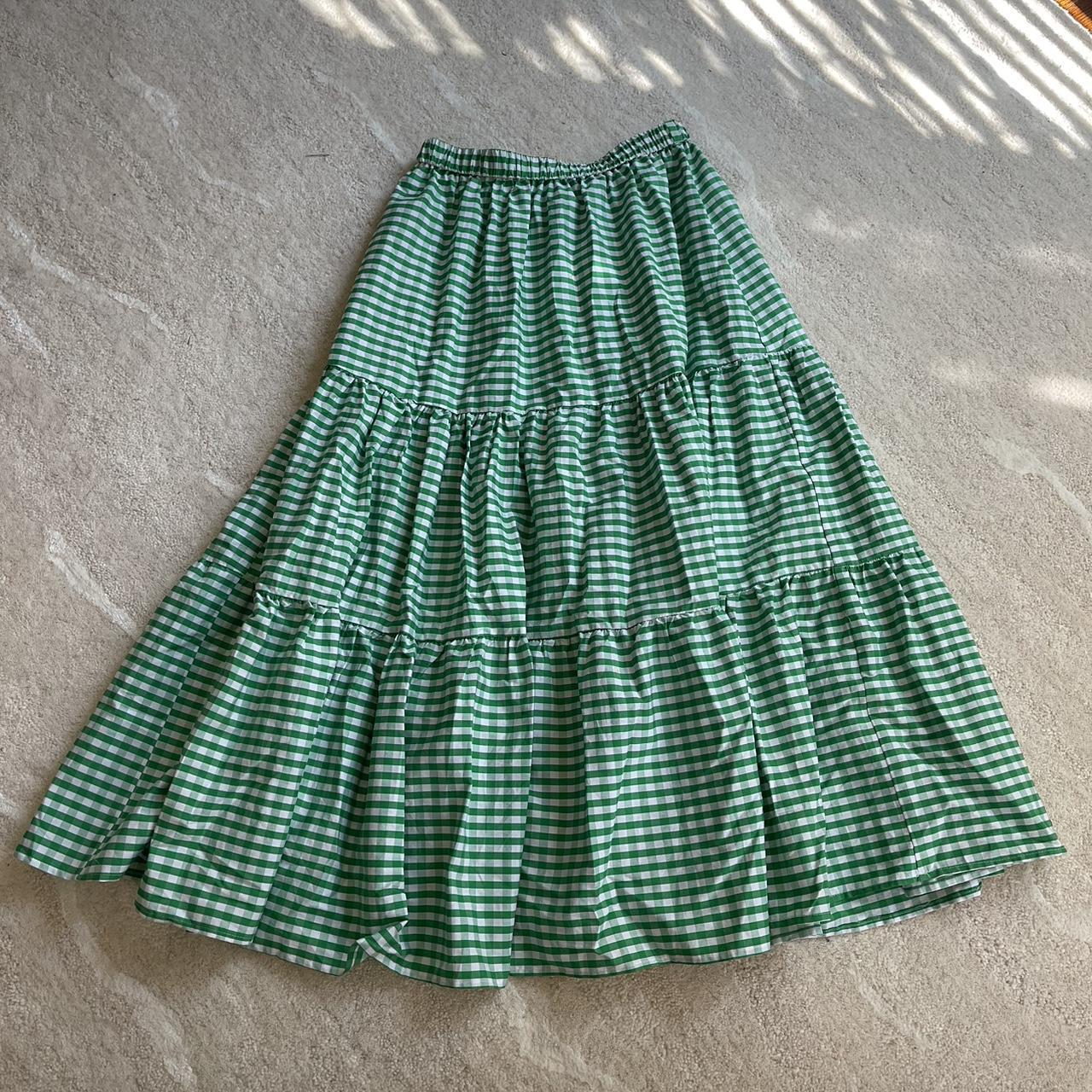 Princess Polly green maxi skirt worn once !! Us 6... - Depop