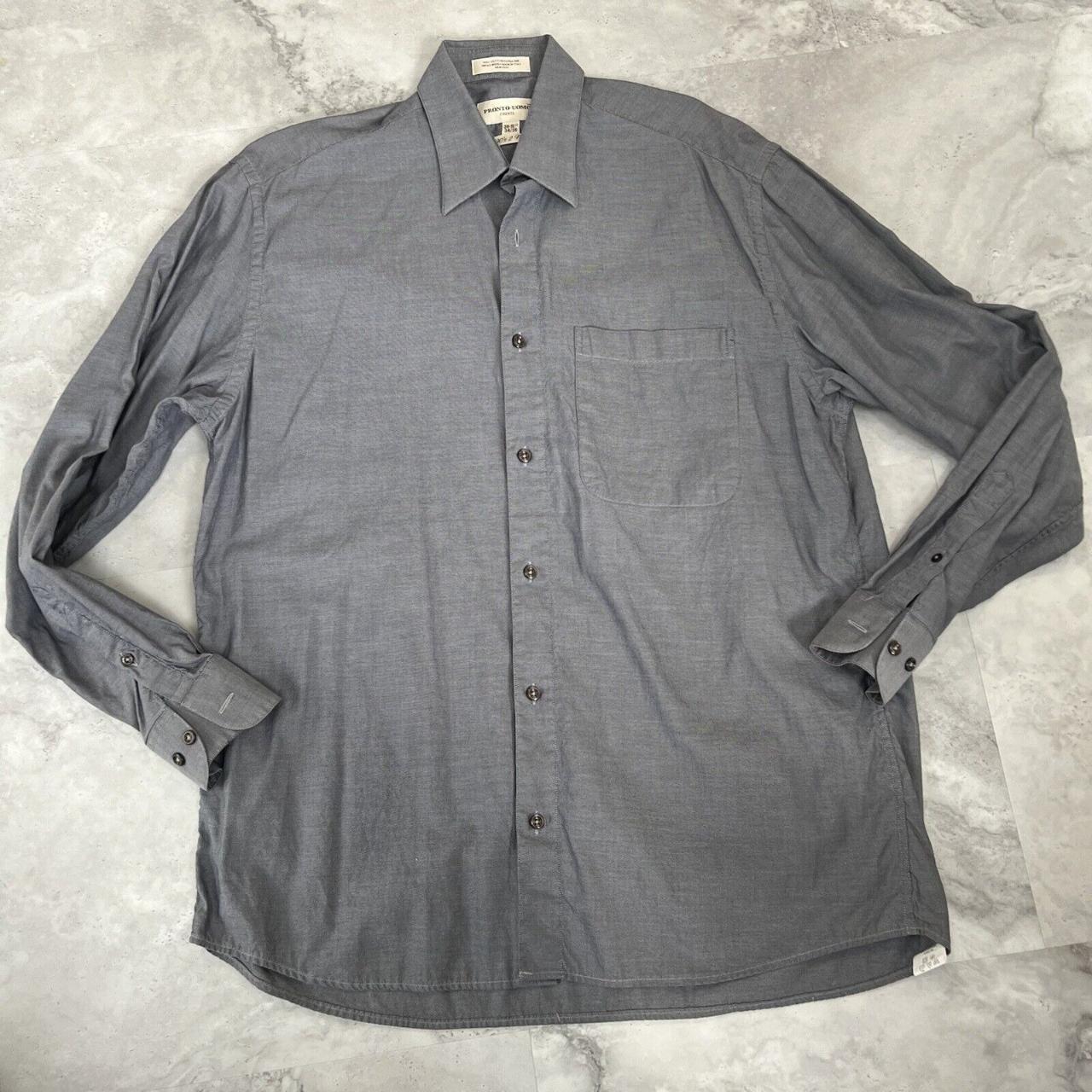 Pronto Uomo Firenze Gray Italy Mens Button Down... - Depop