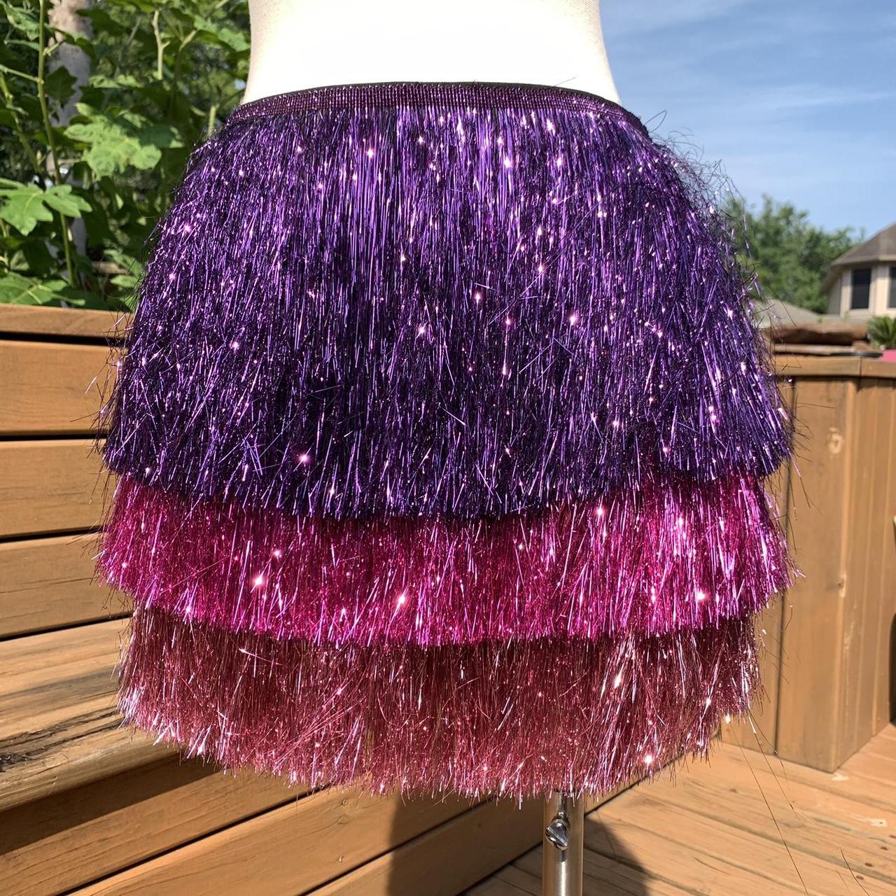Nasty Gal Women's Purple and Pink Skirt Depop