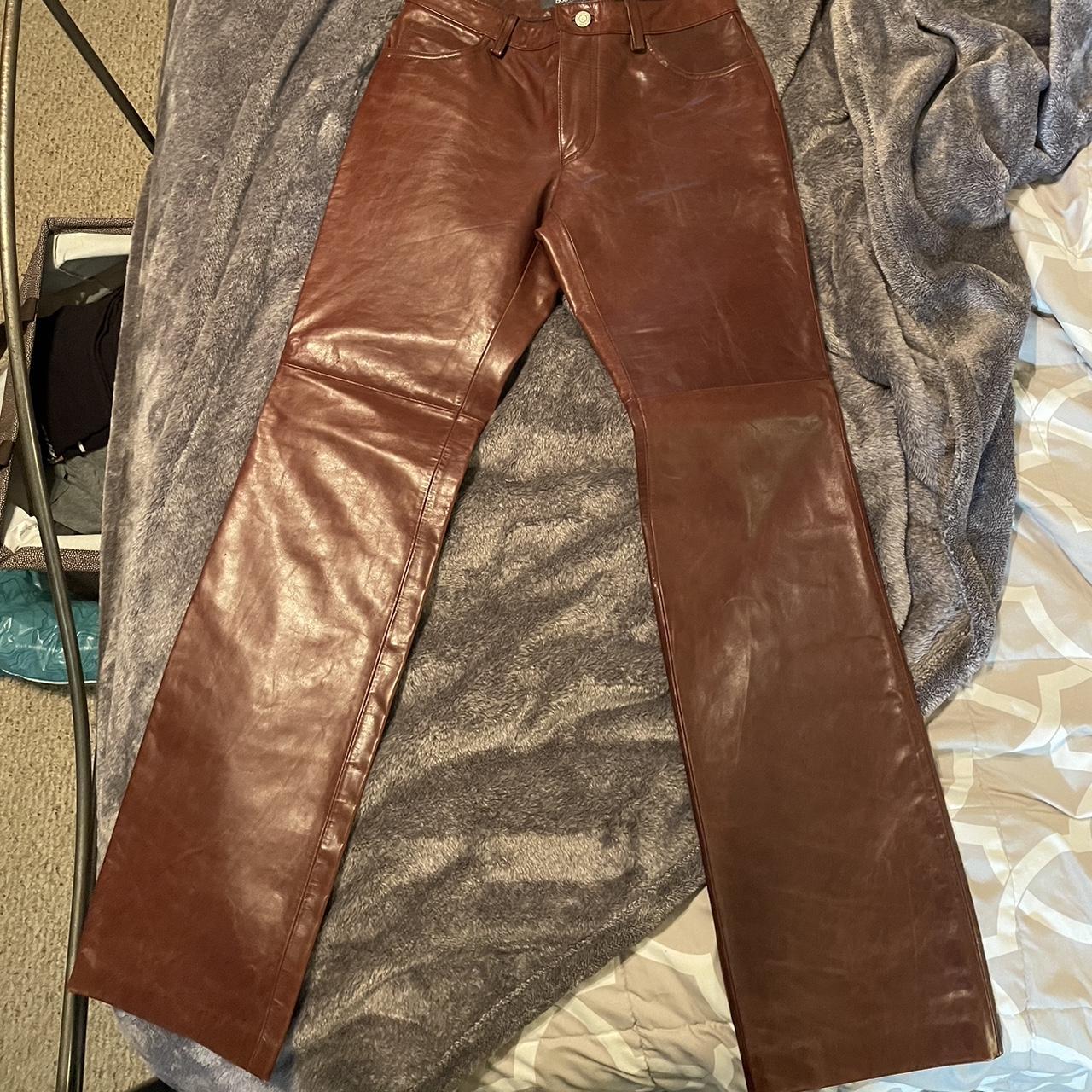 Brand new Gap bootcut brown leather pants women’s... - Depop