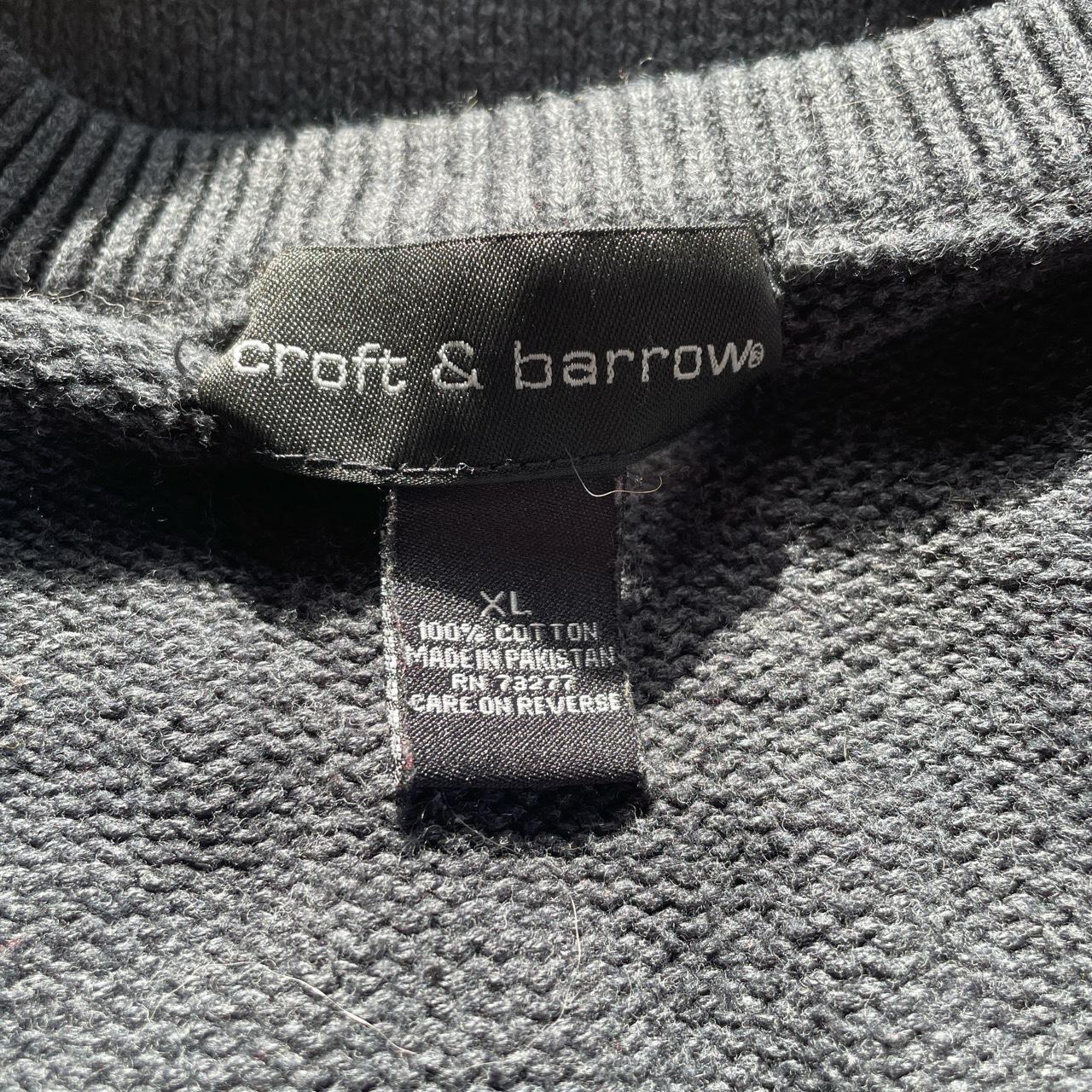 XL black/grey oversized striped sweater from croft &... - Depop