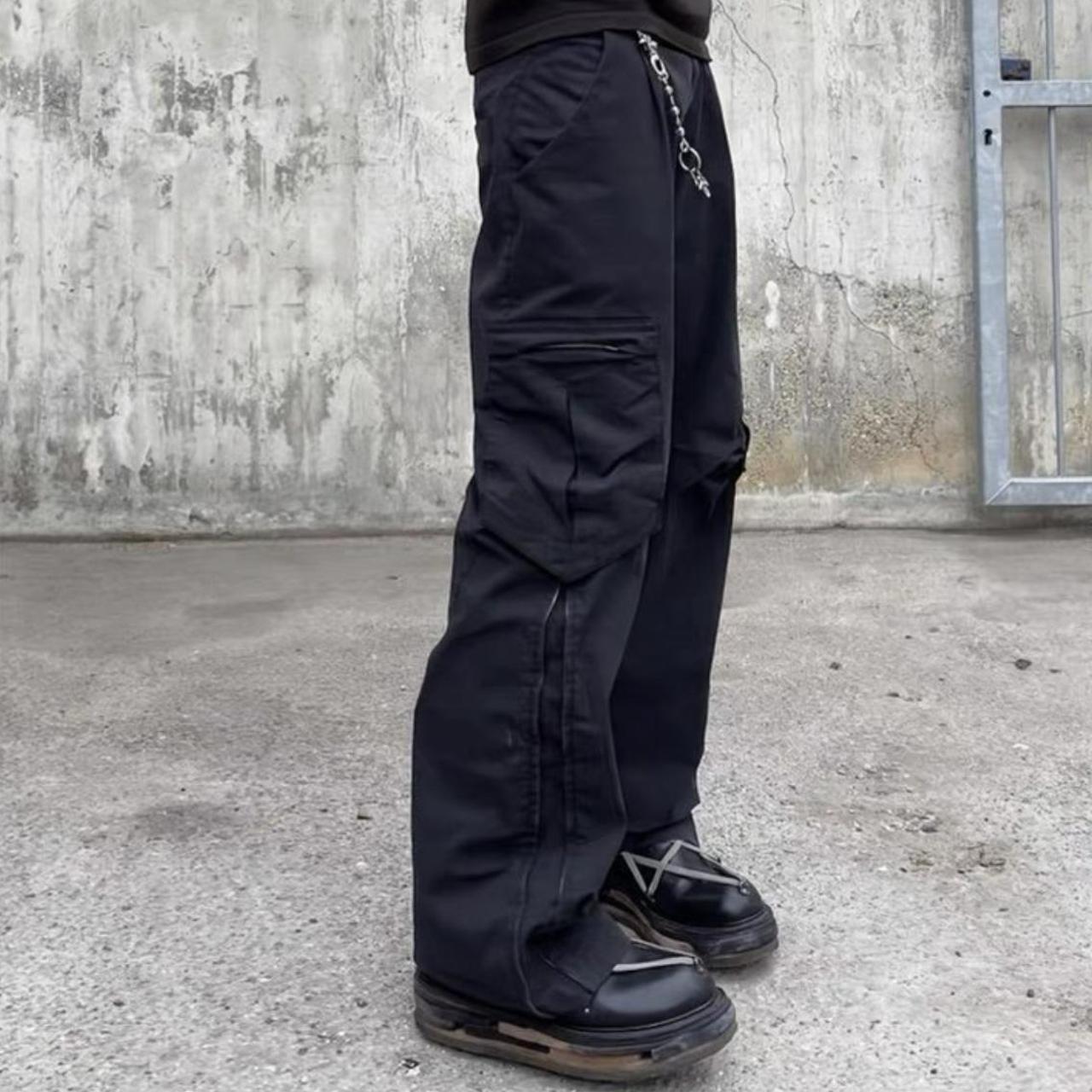 Black pleated cargo pants • Brand new • Essential item - Depop