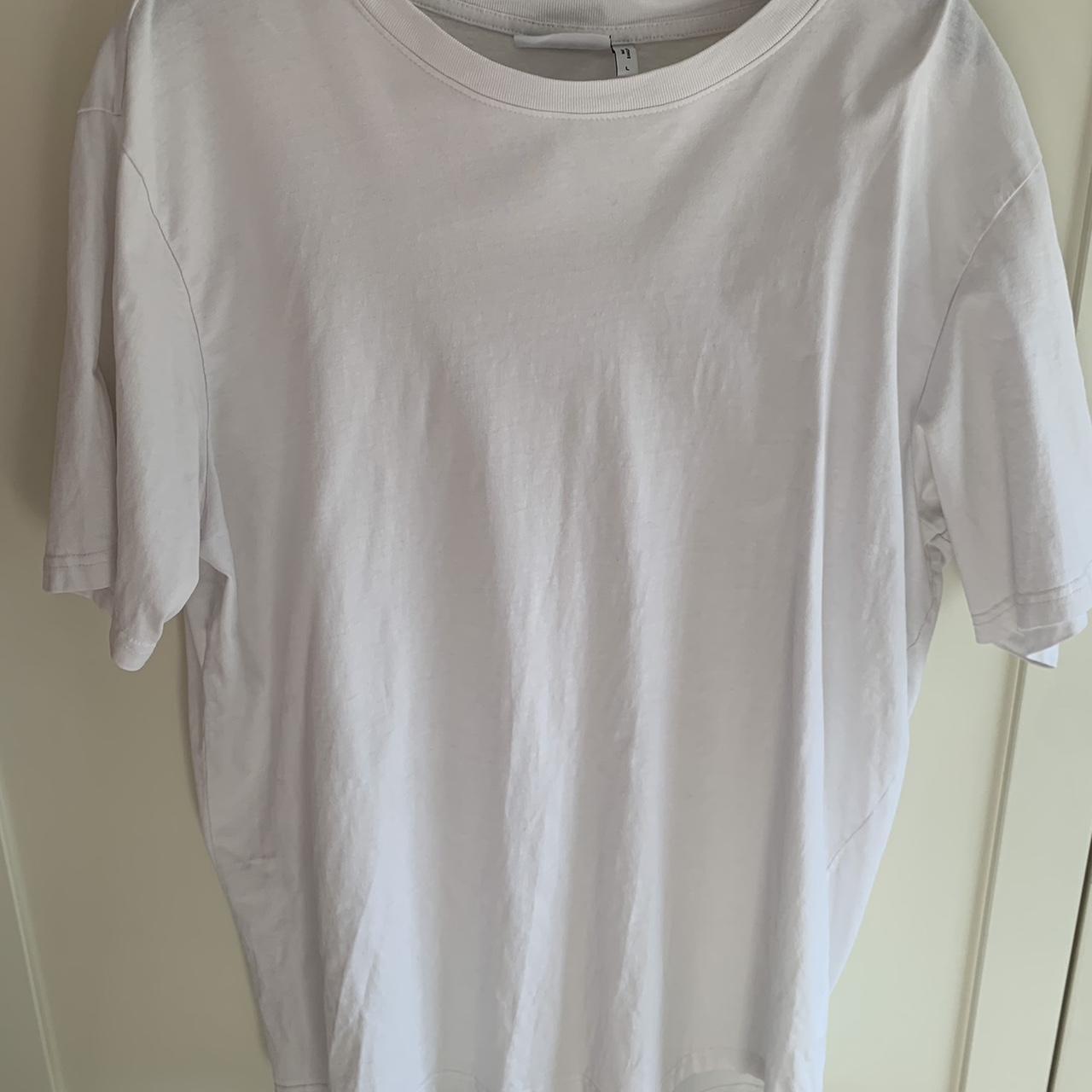 Plain White Weekday Tshirt, worn a fair amount but... - Depop