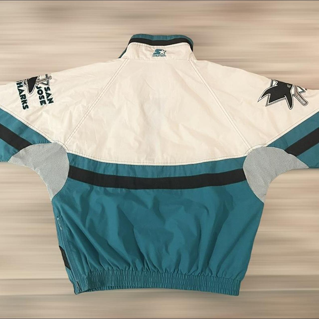 Vintage NHL San Jose Sharks 1992 Logo 7 Cotton Shirt - Depop
