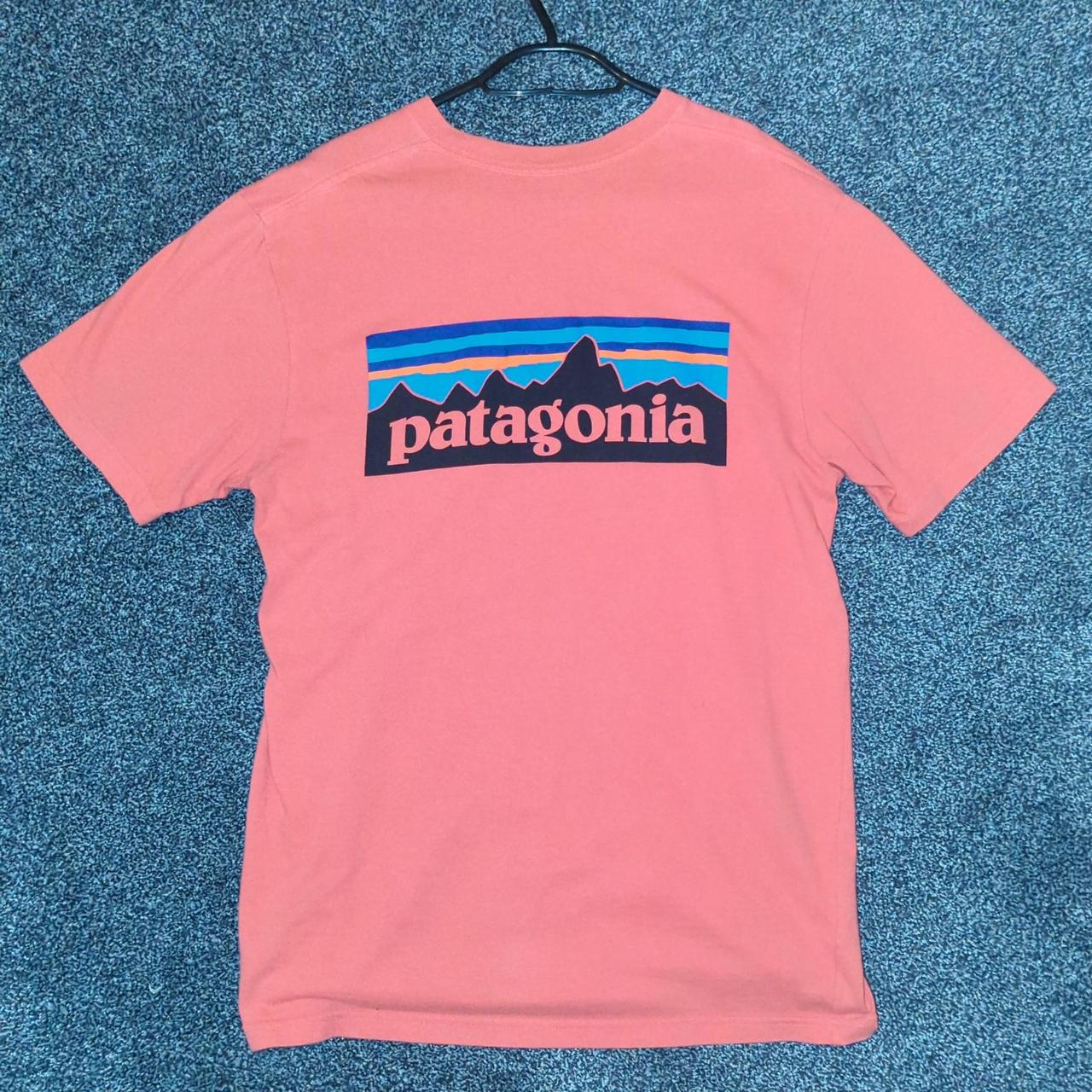 Patagonia pink tshirt, size small, regular fit,... Depop