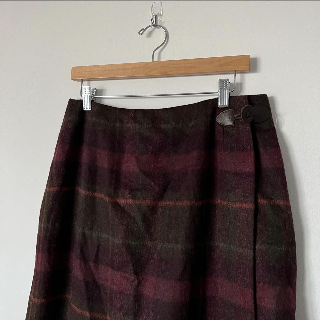 vtg talbot’s wool plaid wrap skirt — tagged 14. 16”... Depop