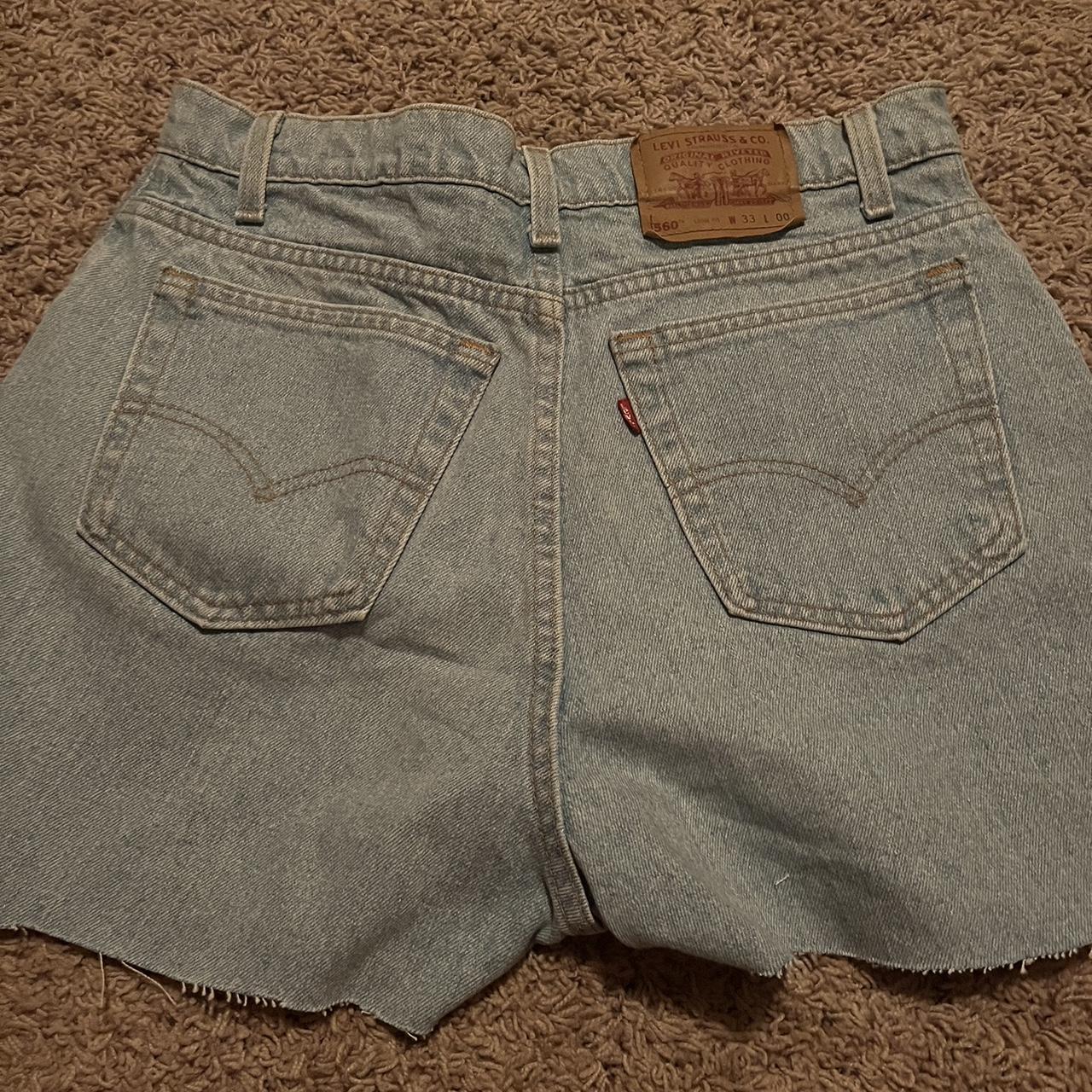 Vintage White Washed Denim Levi Shorts Size s So cute!! - Depop