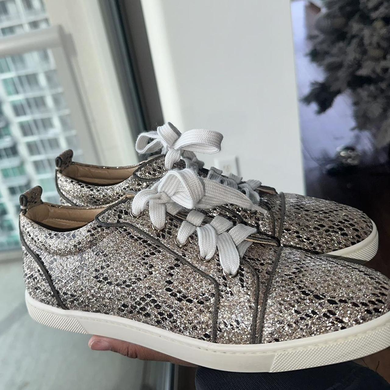 Gold Silver Louboutin Trainers Gold Snakeskin Christian Louboutin