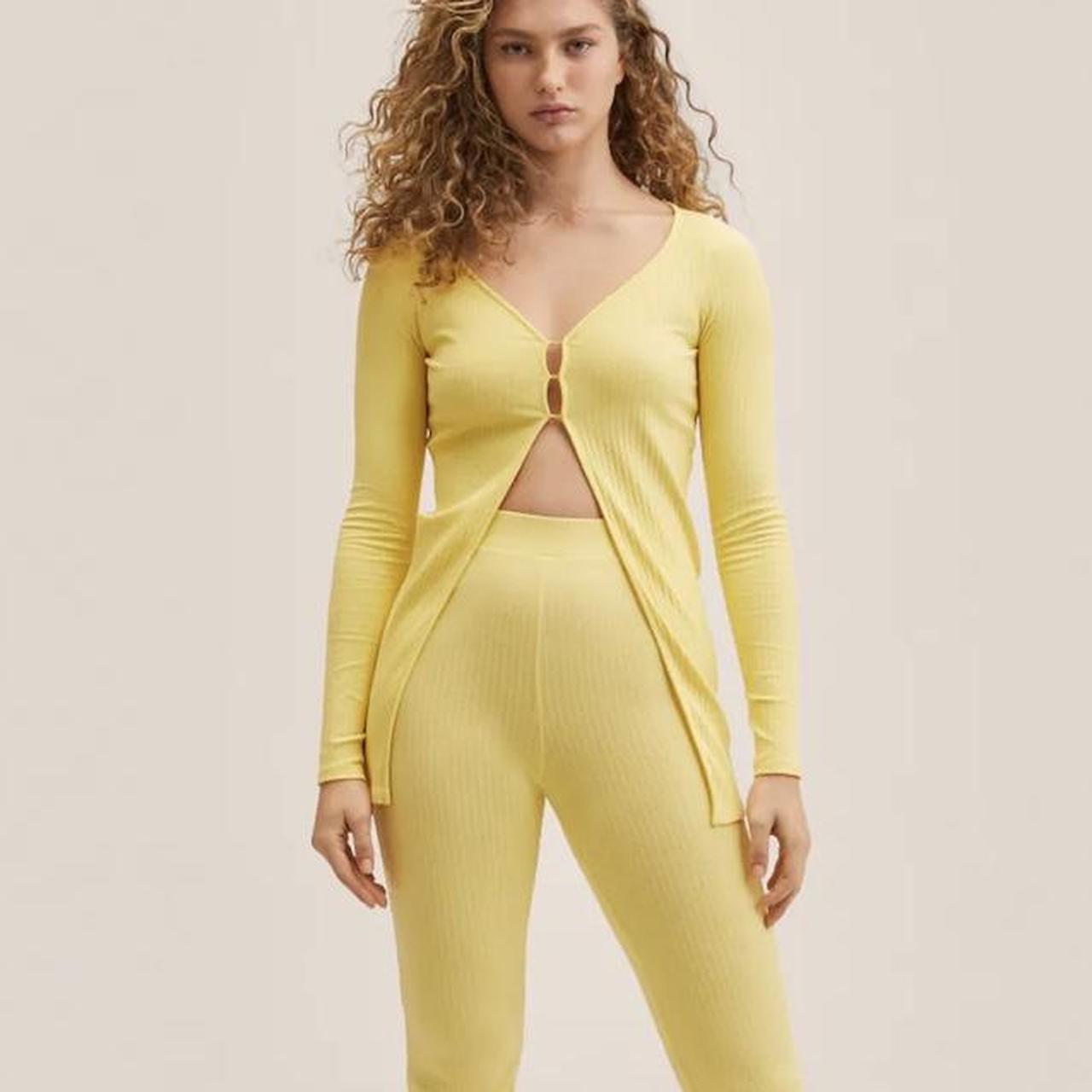 Mango Women's Yellow Cardigan