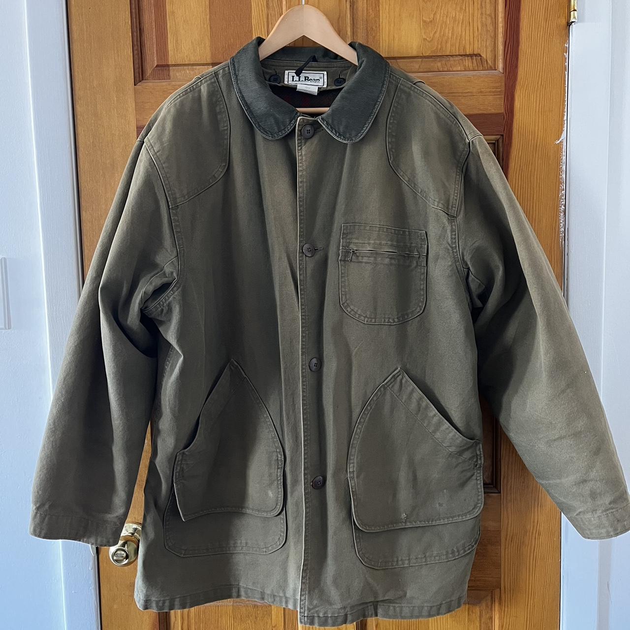 L.L.Bean Men's Khaki and Green Coat | Depop