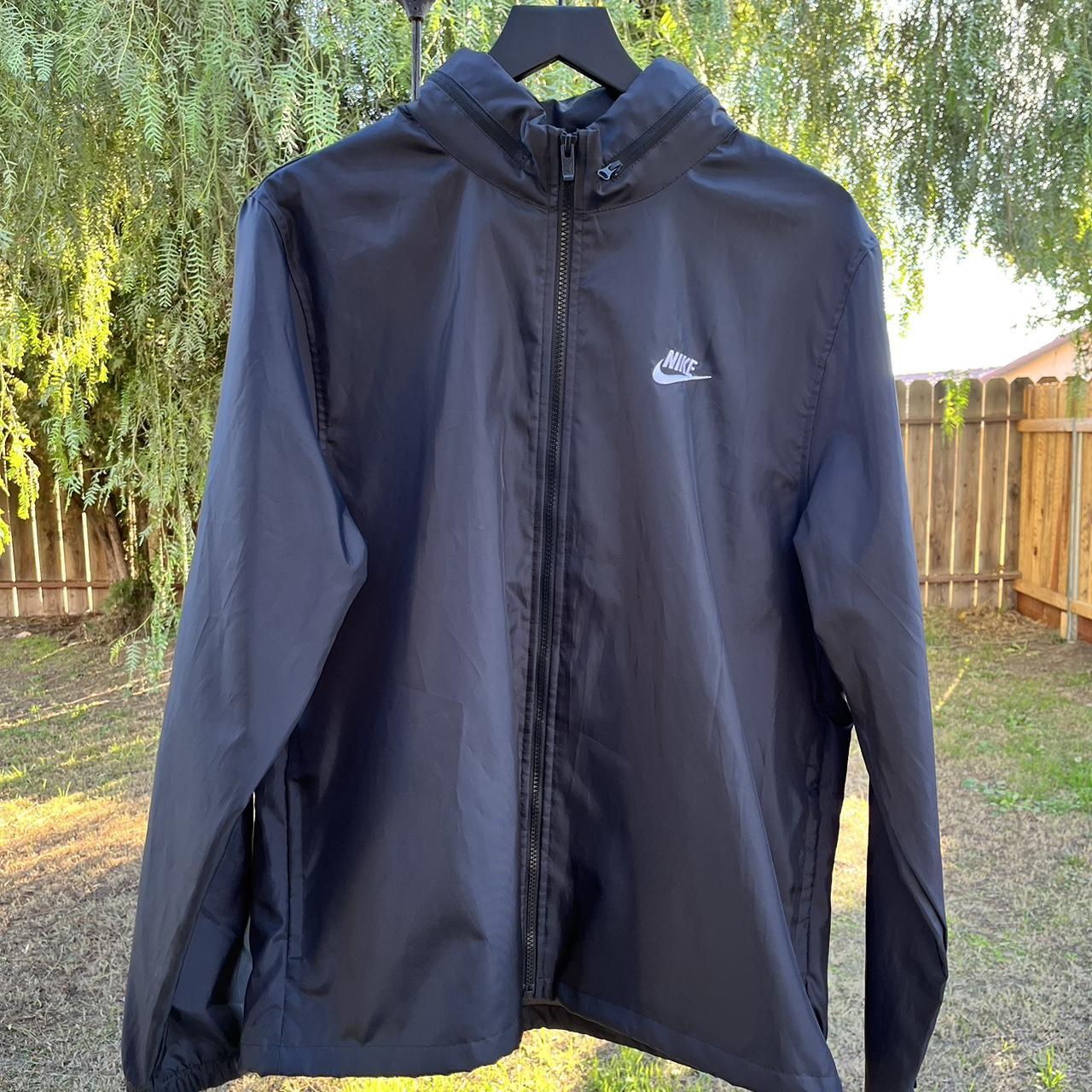 Black Nike Windbreaker Has a hood you can fold in... - Depop