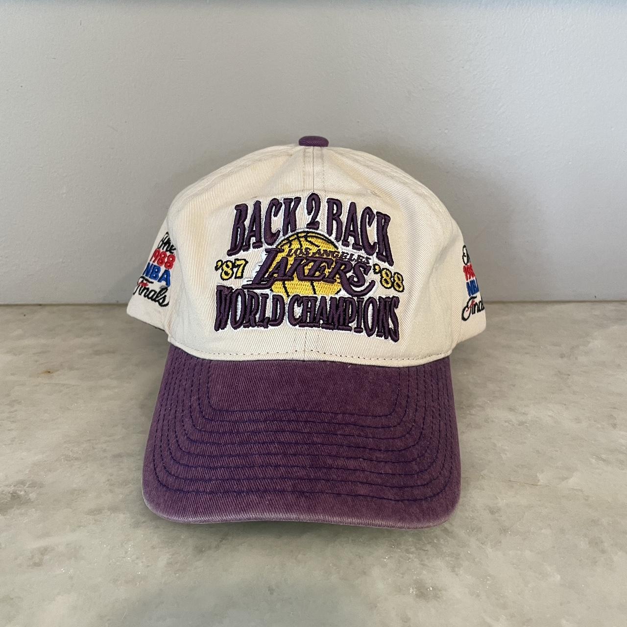 -LA Lakers Back to Back World Champs Hat -‘87 &... - Depop