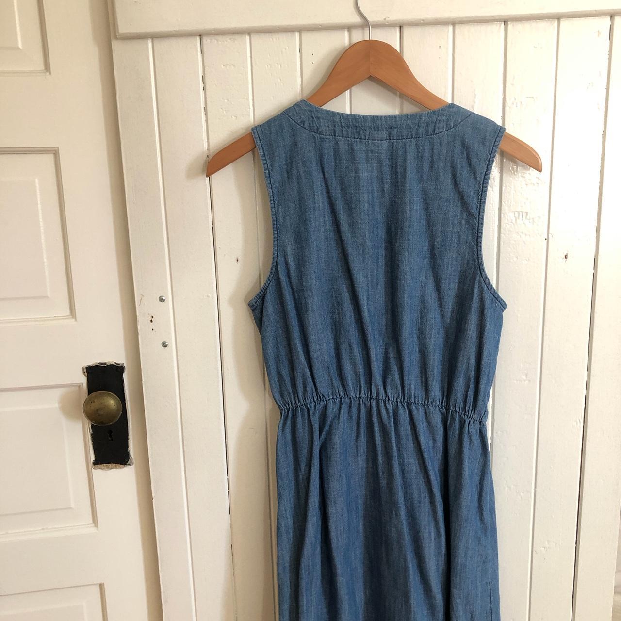 Denim dress knee length size medium Button down with... - Depop