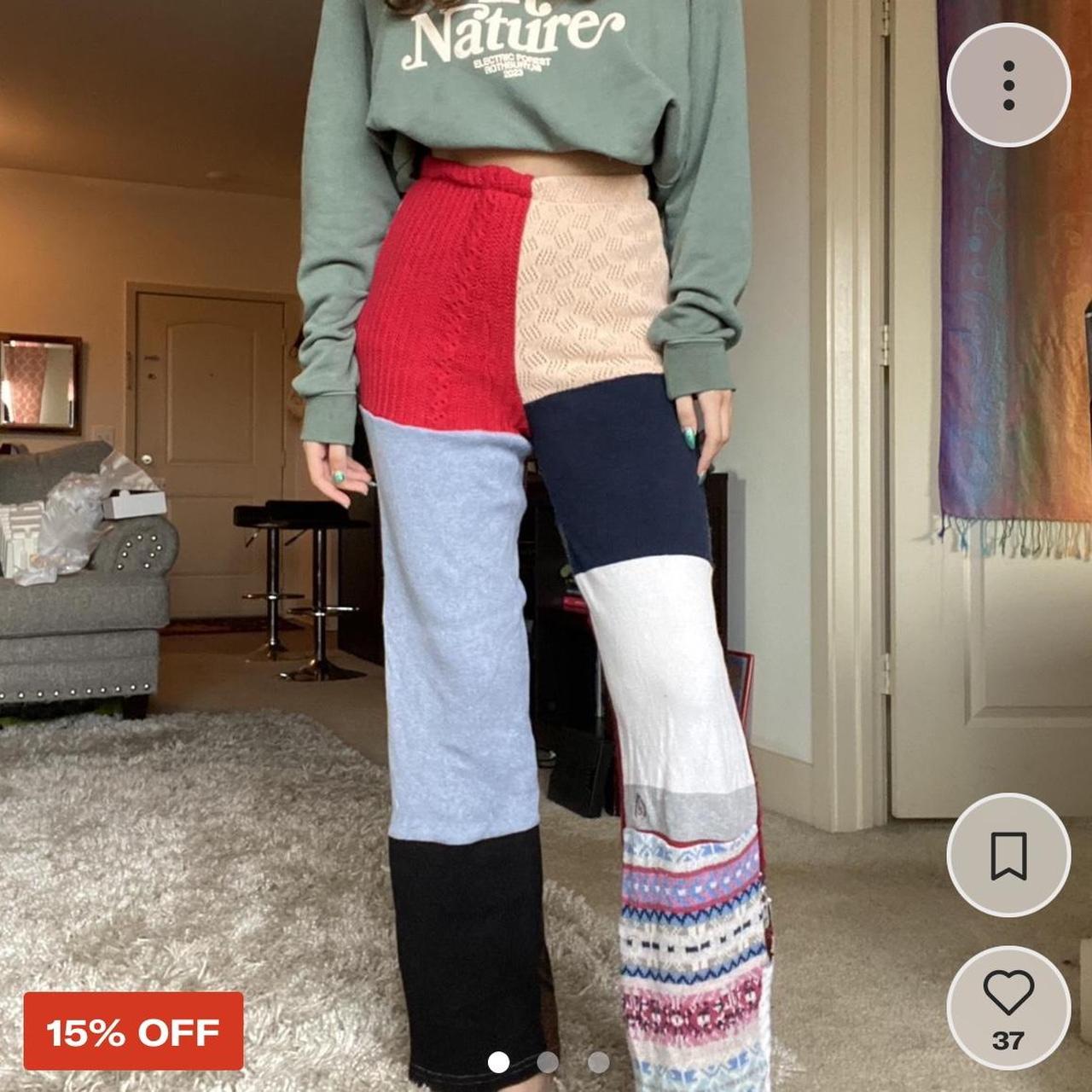 American Recycled Clothing Co Patchwork sweater... Depop