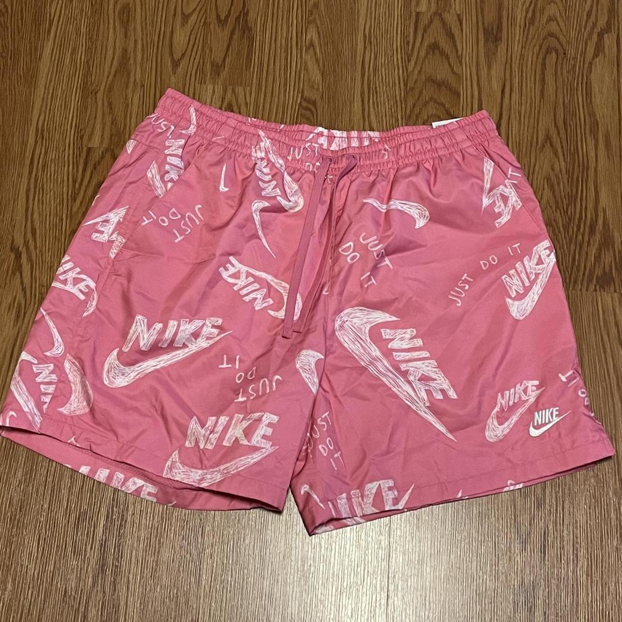 Nike Men’s Woven Shorts Pink/White Size Large Brand New - Depop