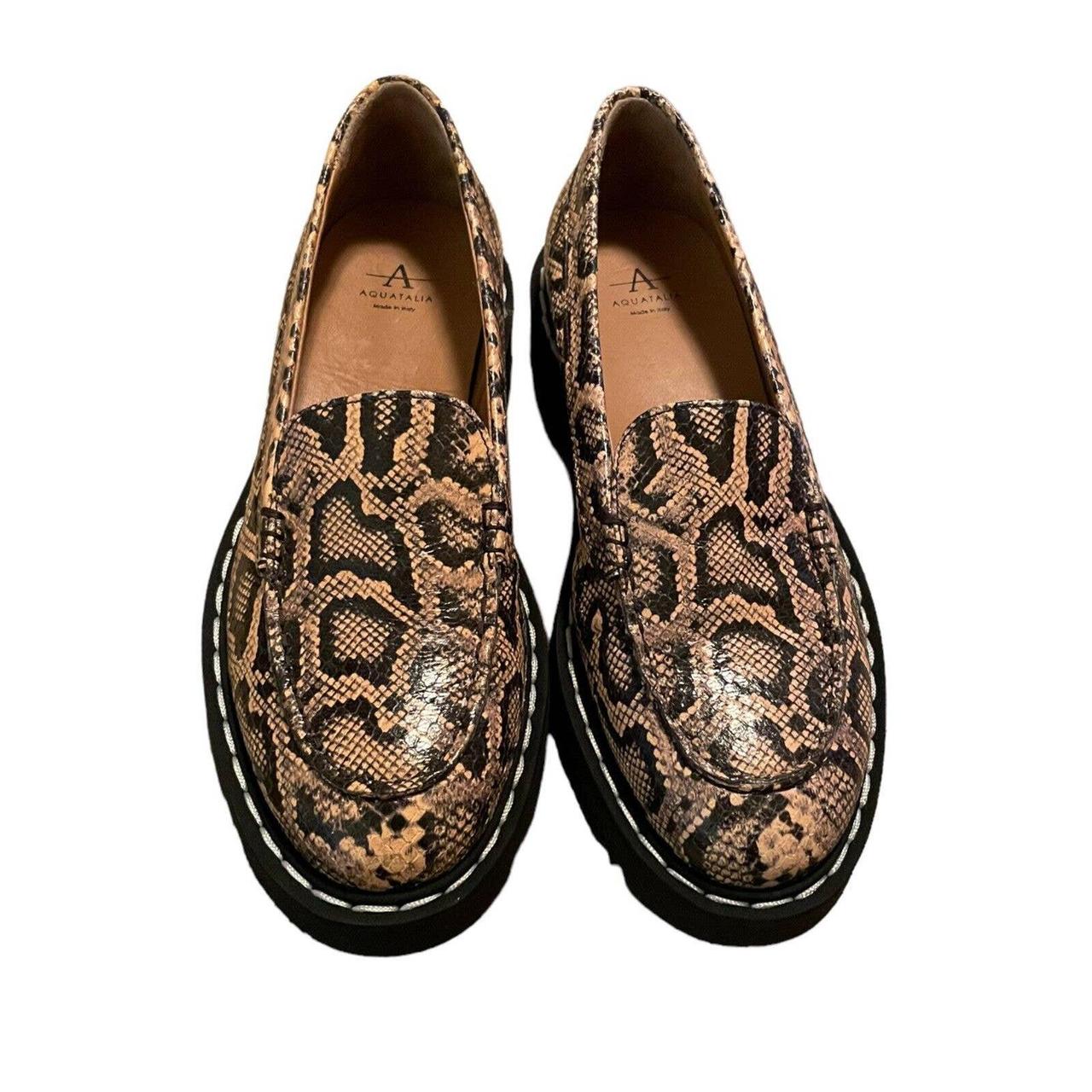 Aquatalia NEW Python Leather Honora Chunky Loafers