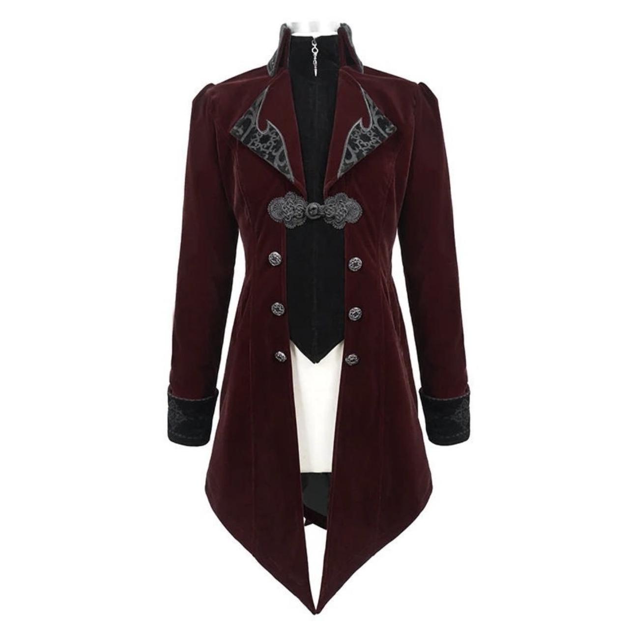 Men's Handmade Red Wine Swallowtail Coat, Gothic... - Depop