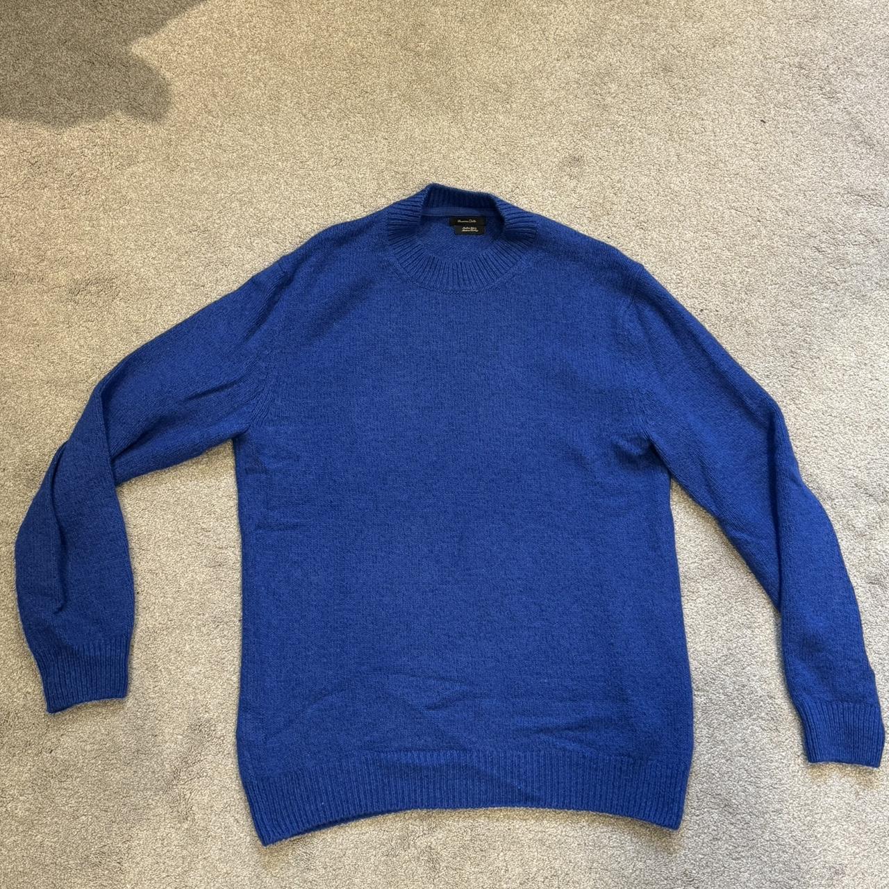 Massimo Dutti blue wool/cashmere knit Size... - Depop