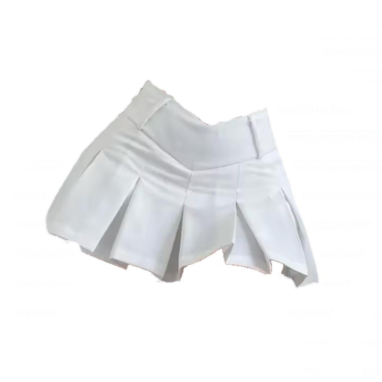 MID RISE WHITE PLEATED MINI SKORT BRAND NEW Depop