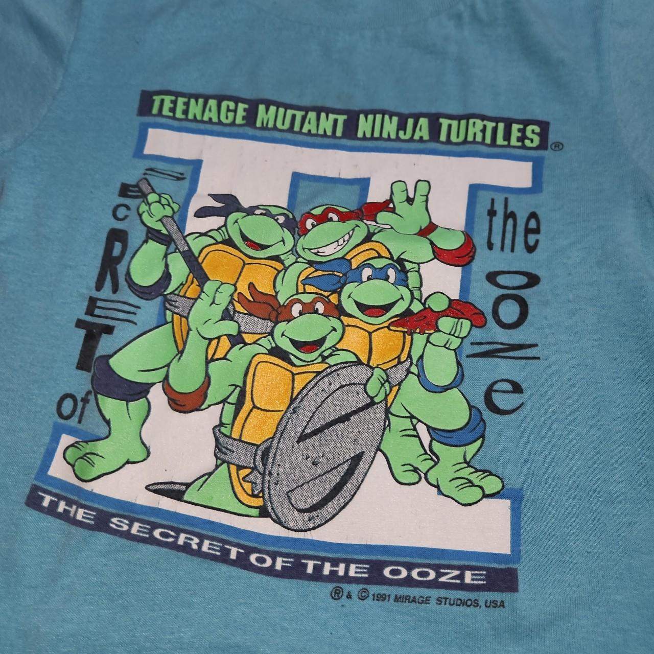 Teenage Mutant Ninja Turtles 2 Secret of The Ooze 90's 1991 Movie Vintage Distressed Style T-Shirt, S