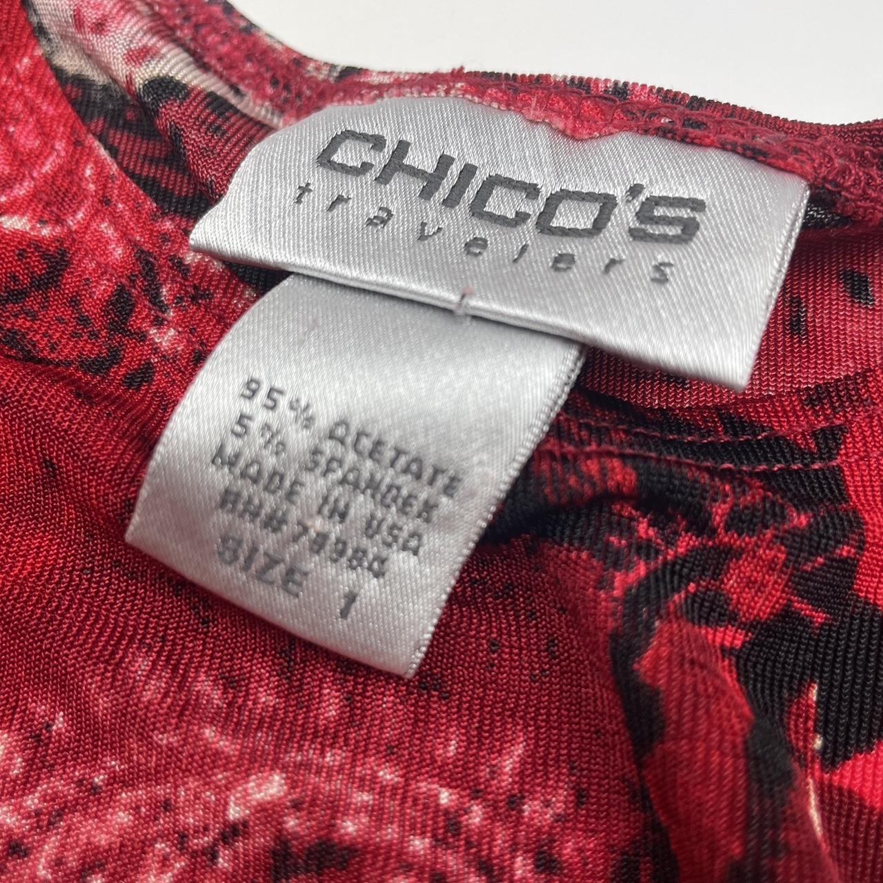 Chicos travelers red bandana abstract design tank... - Depop