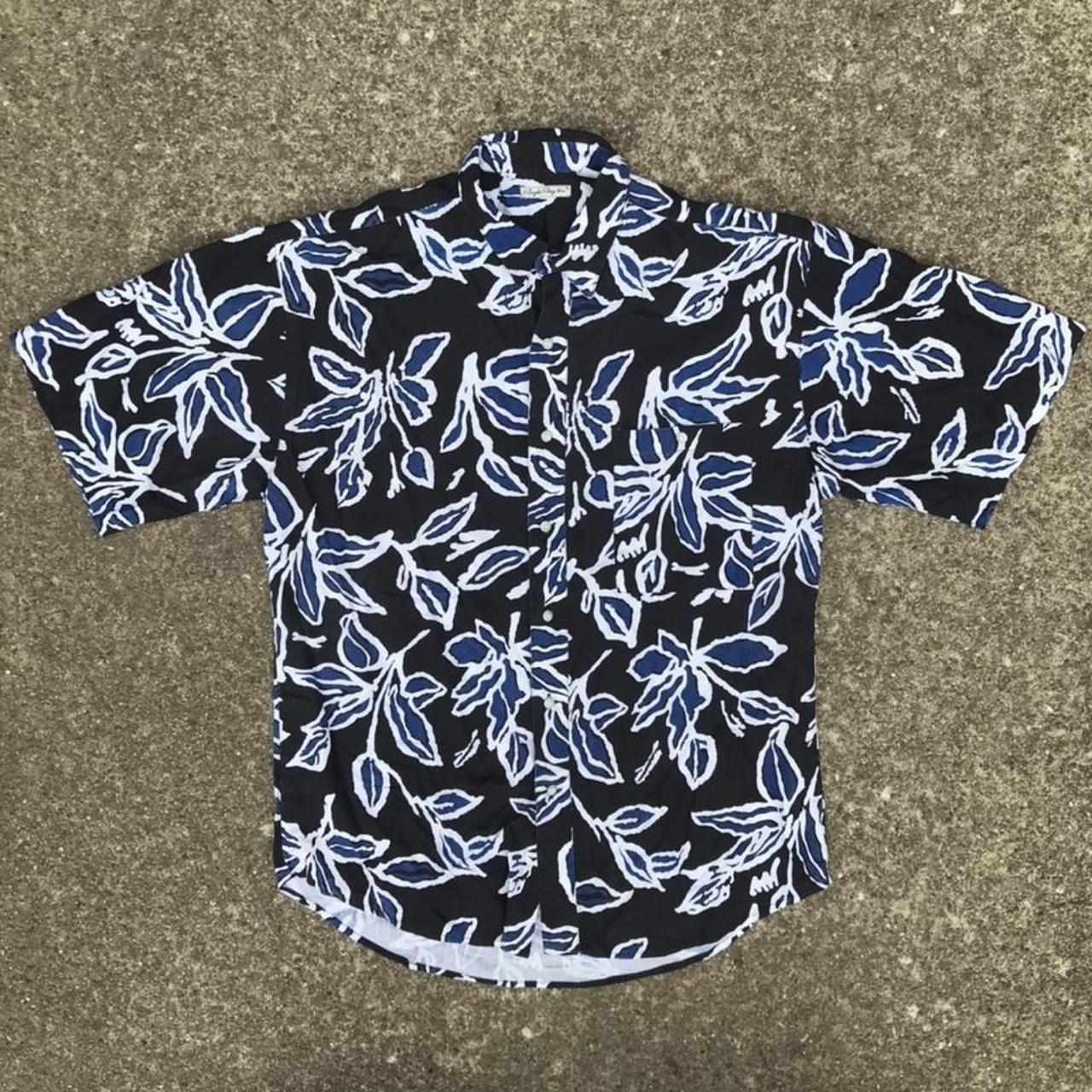 Bugle Boy Men's Black and Blue Shirt | Depop